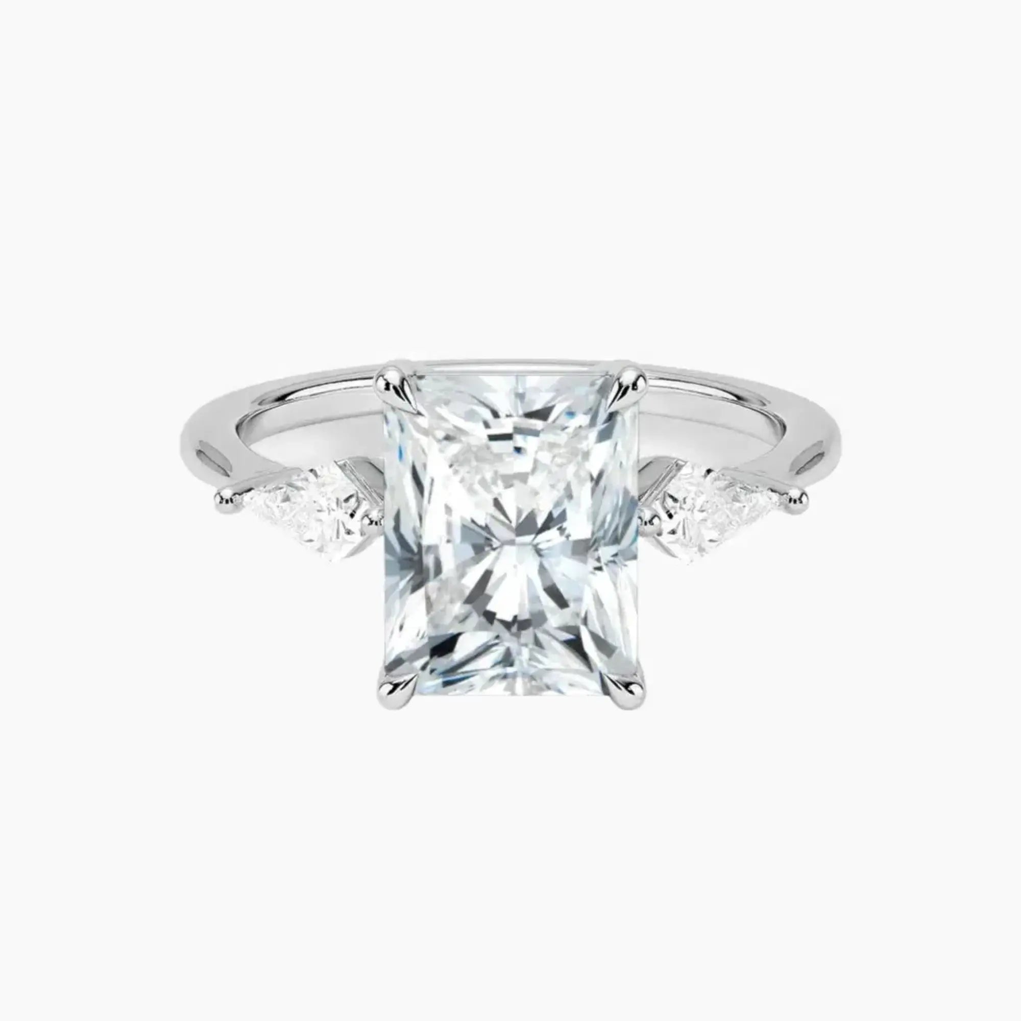 OBSER551 - Isolde Three Stone Radiant engagement ring setting view 1