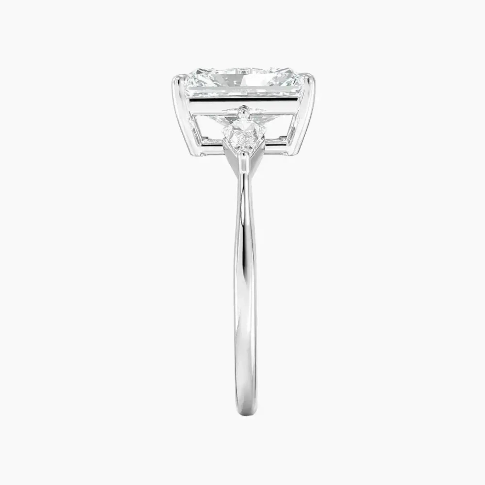 OBSER551 - Isolde Three Stone Radiant engagement ring setting view 3