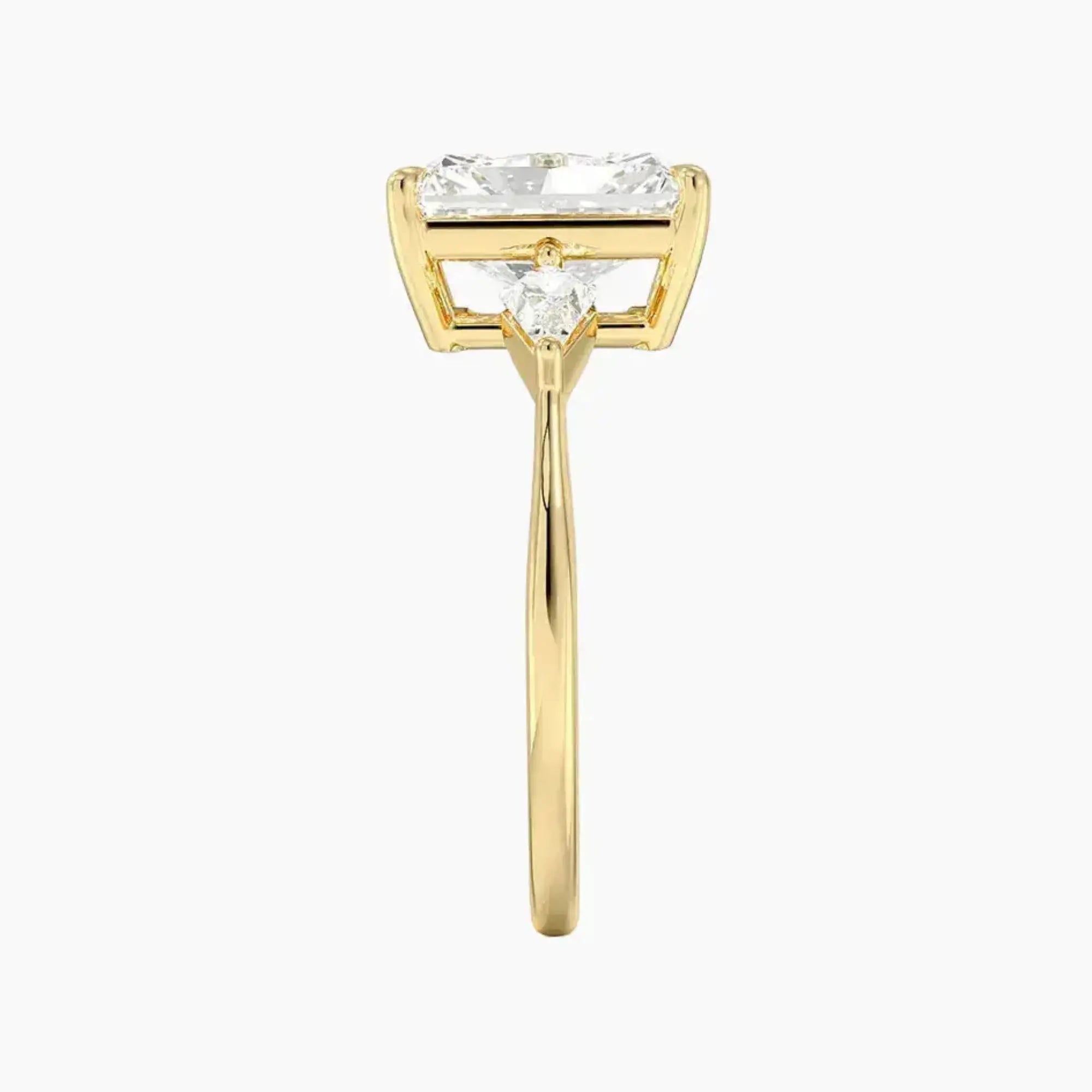 OBSER551 - Isolde Three Stone Radiant engagement ring setting view 9