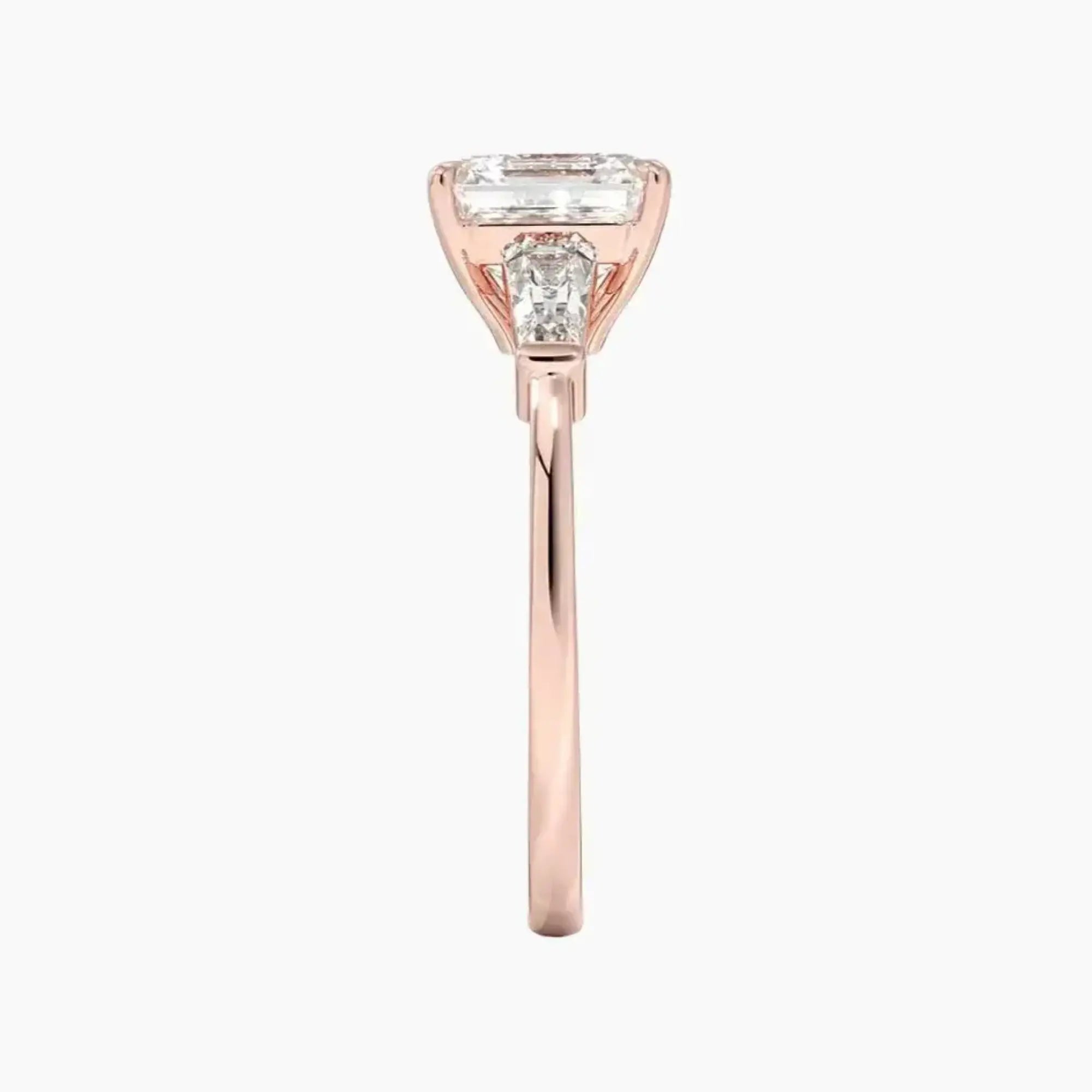 OBSER668 - Nyx Three Stone Asscher engagement ring setting view 6