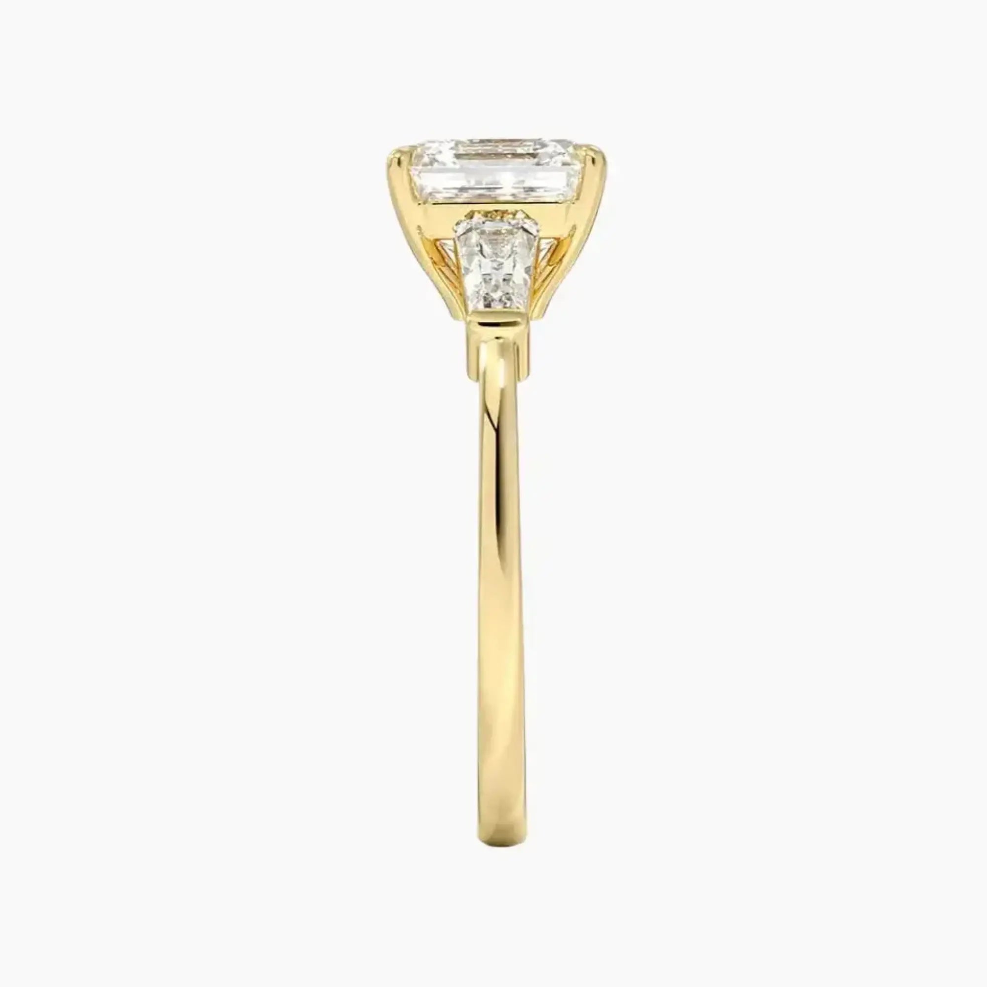 OBSER668 - Nyx Three Stone Asscher engagement ring setting view 9