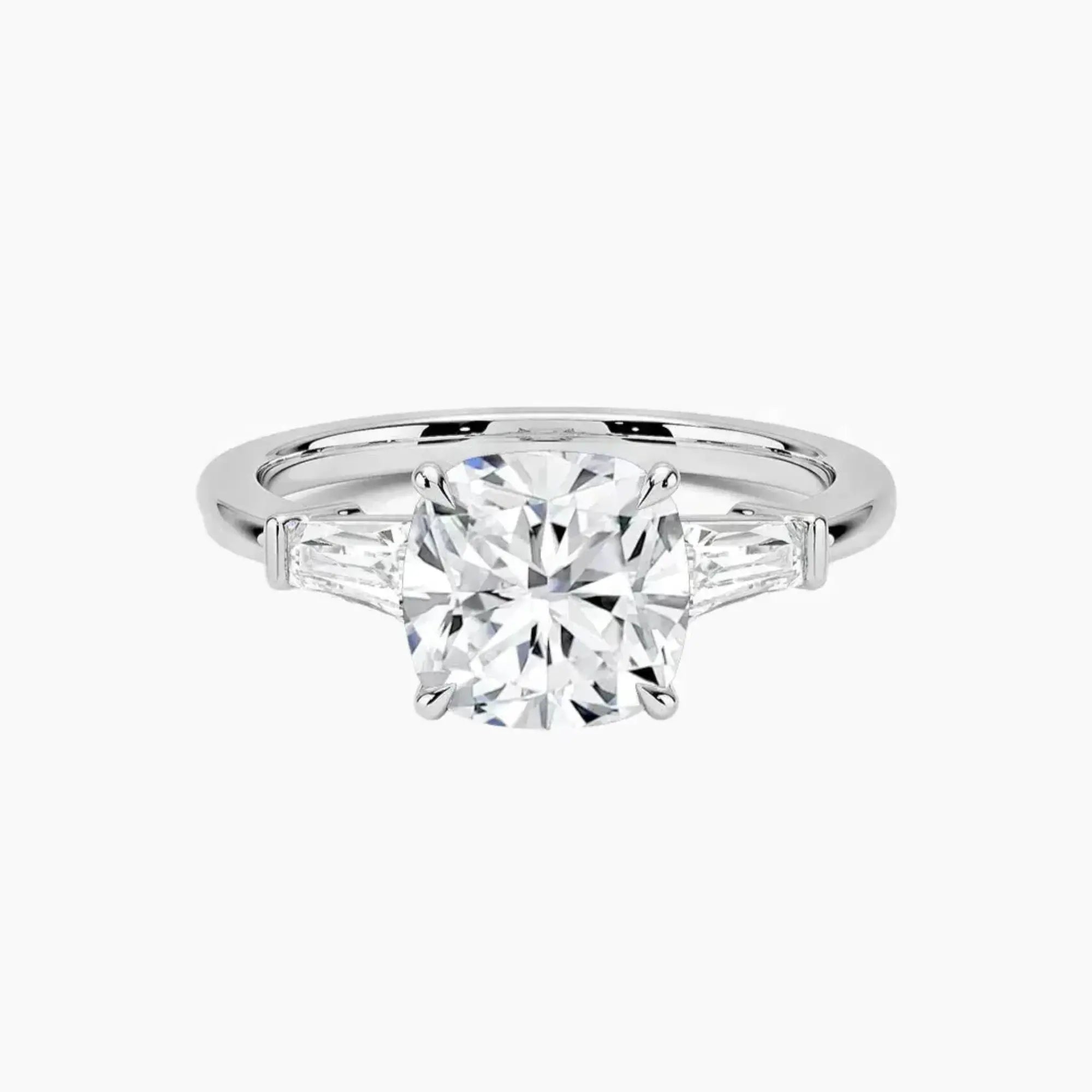 OBSER671 - Nyx Three Stone Cushion engagement ring setting view 1