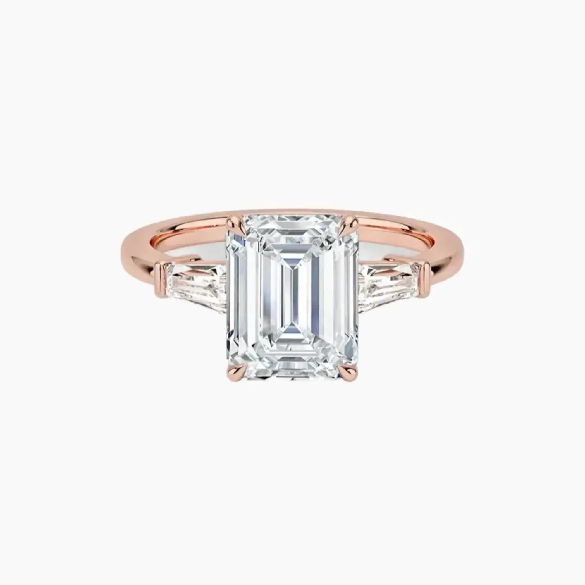 OBSER669 - Nyx Three Stone Emerald engagement ring setting view 4