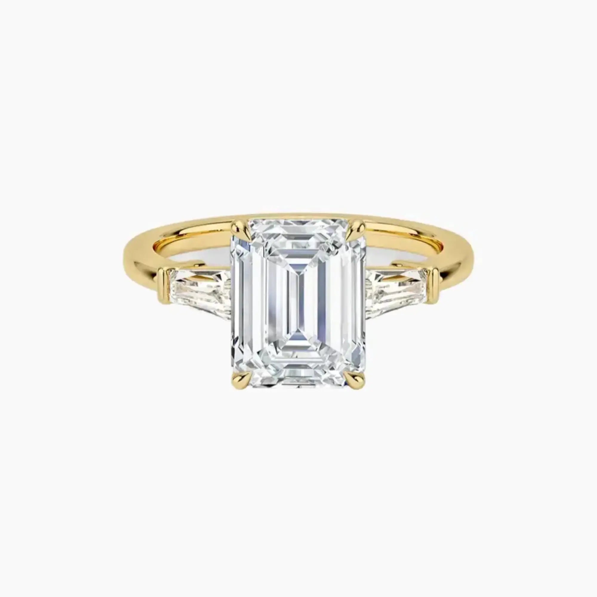 OBSER669 - Nyx Three Stone Emerald engagement ring setting view 7