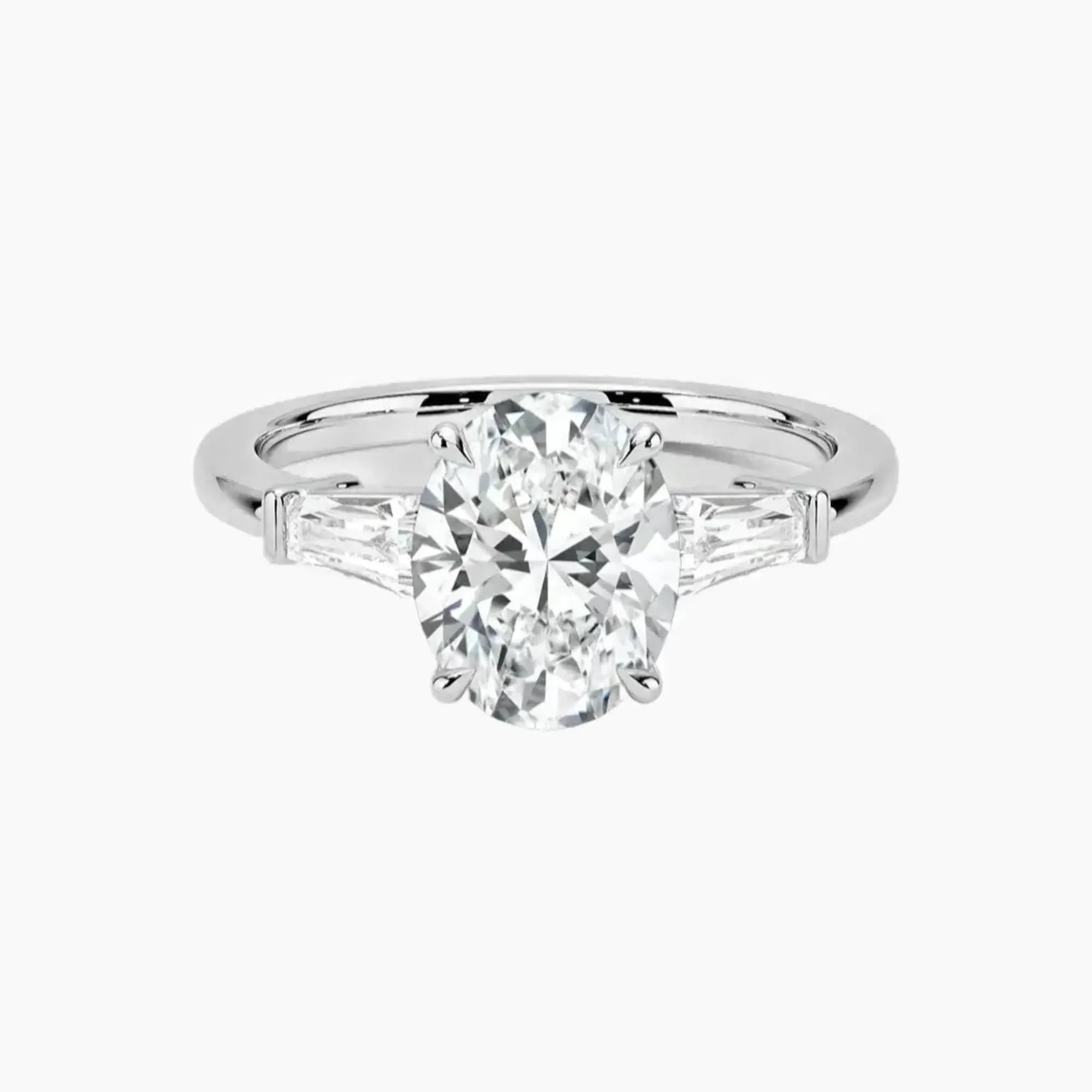 OBSER672 - Nyx Three Stone Oval engagement ring setting view 1