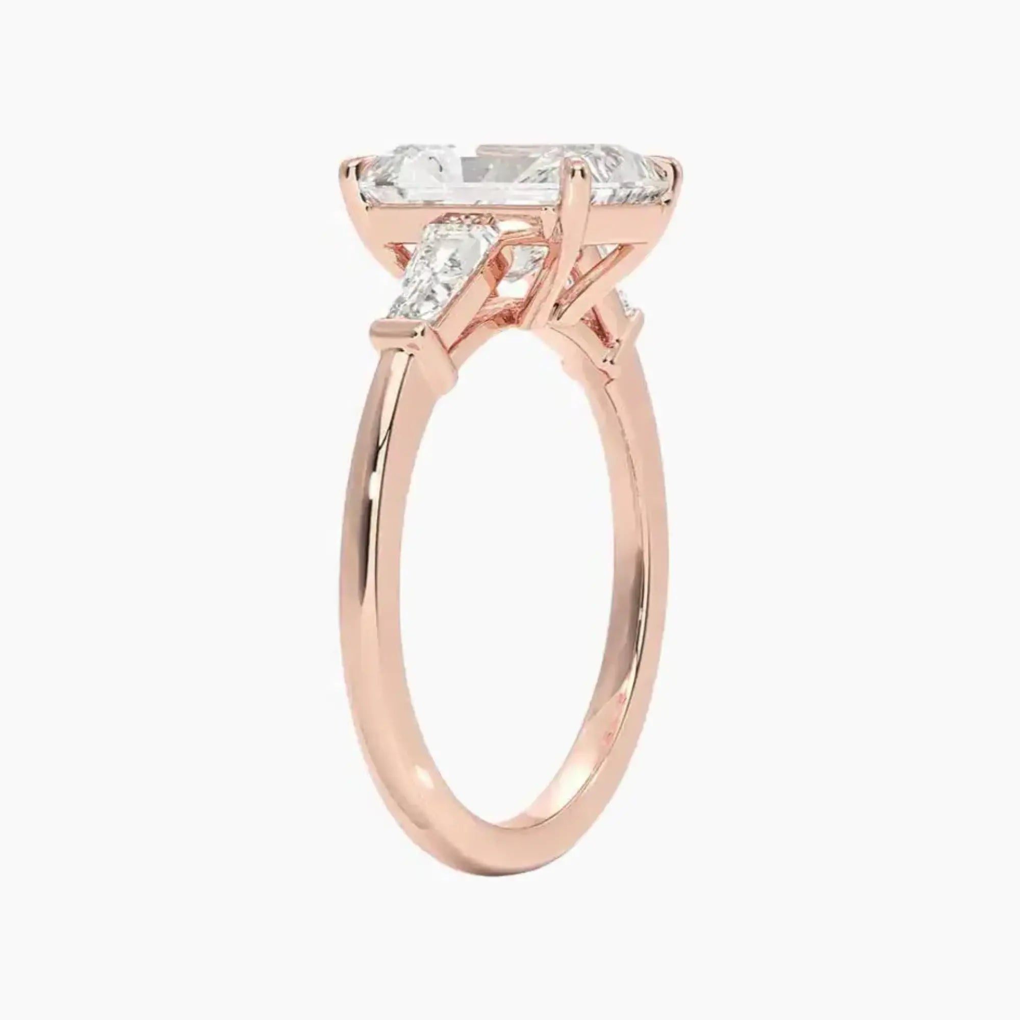 OBSER667 - Nyx Three Stone Radiant engagement ring setting view 5