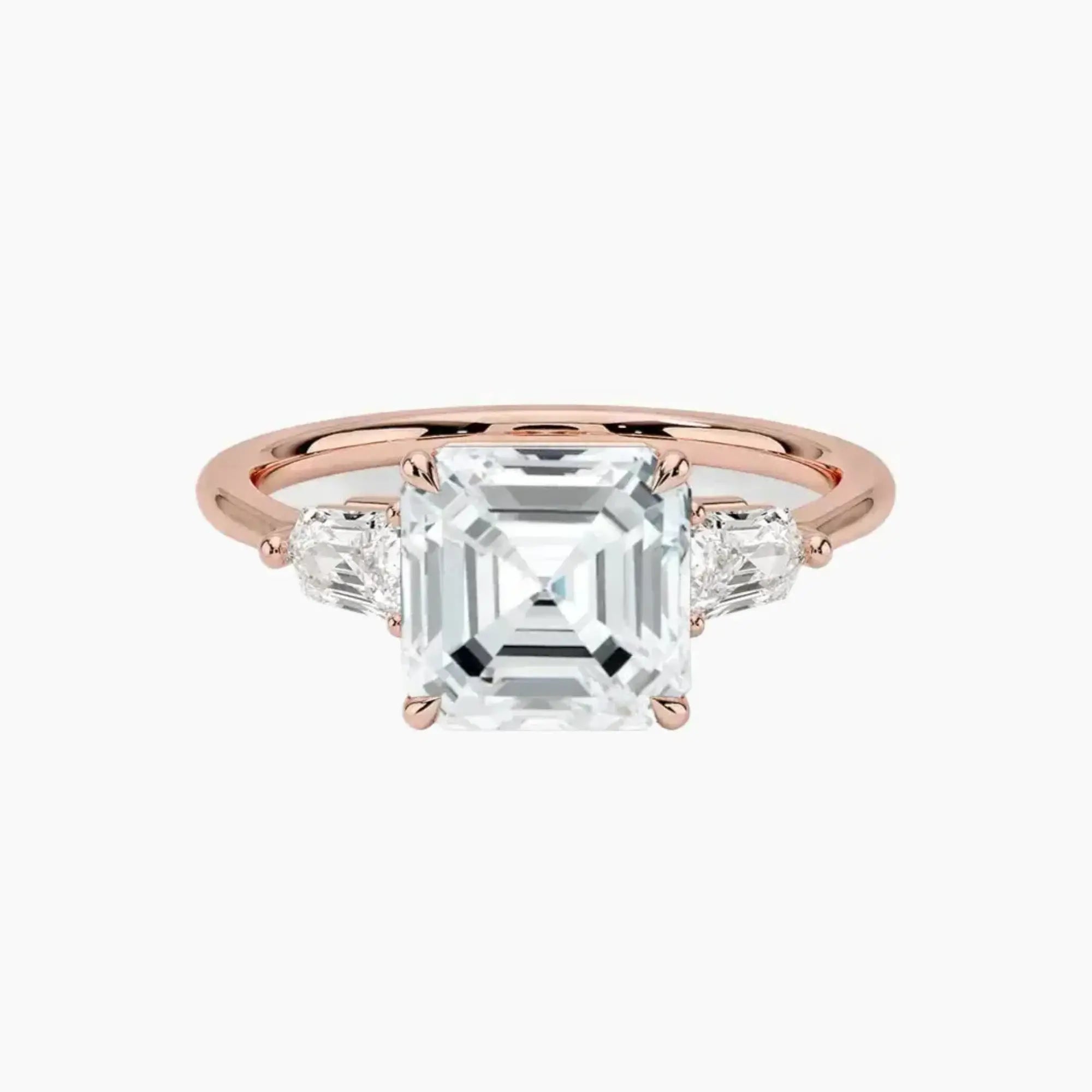 OBSER543 - Thalassa Three Stone Asscher engagement ring setting view 4