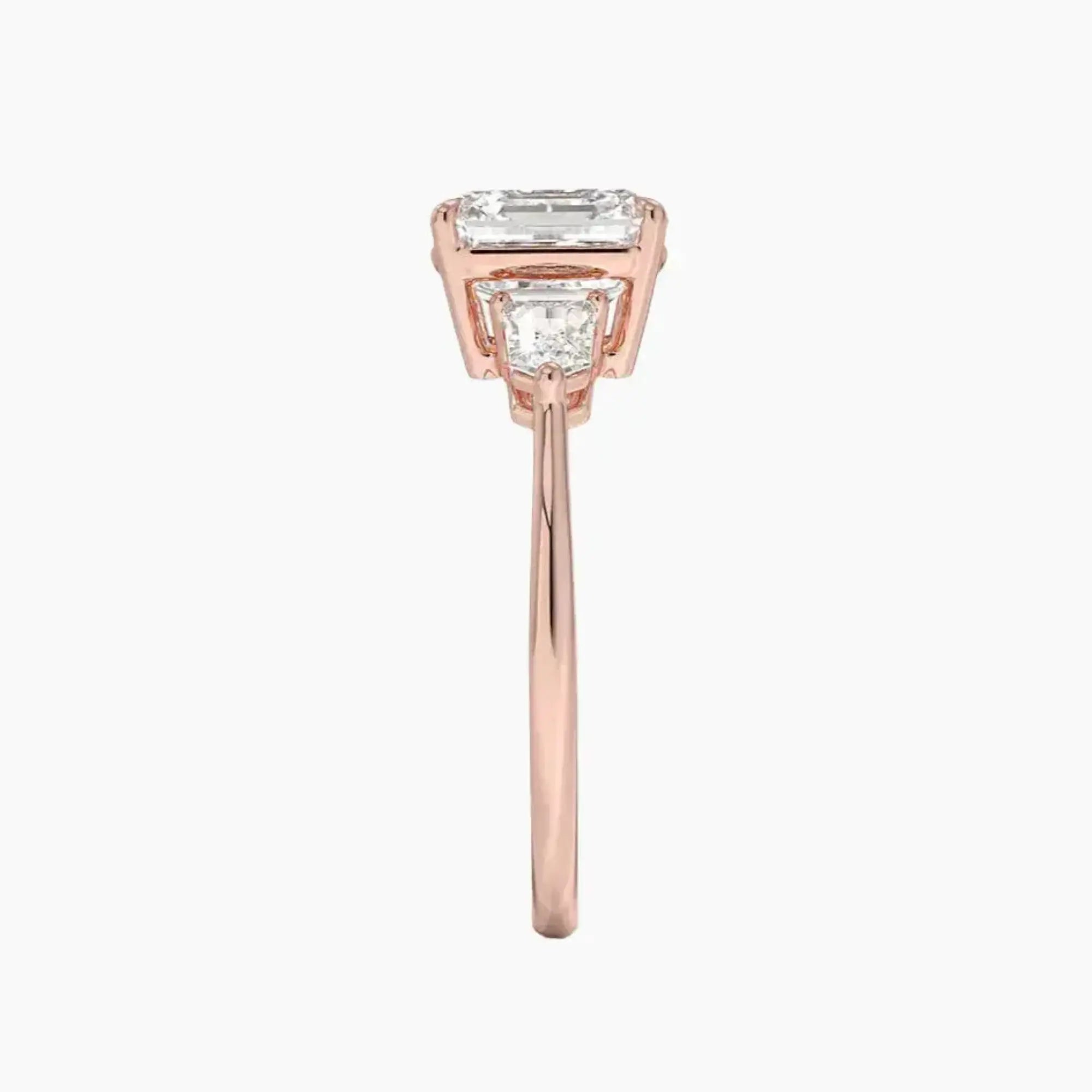 OBSER543 - Thalassa Three Stone Asscher engagement ring setting view 6