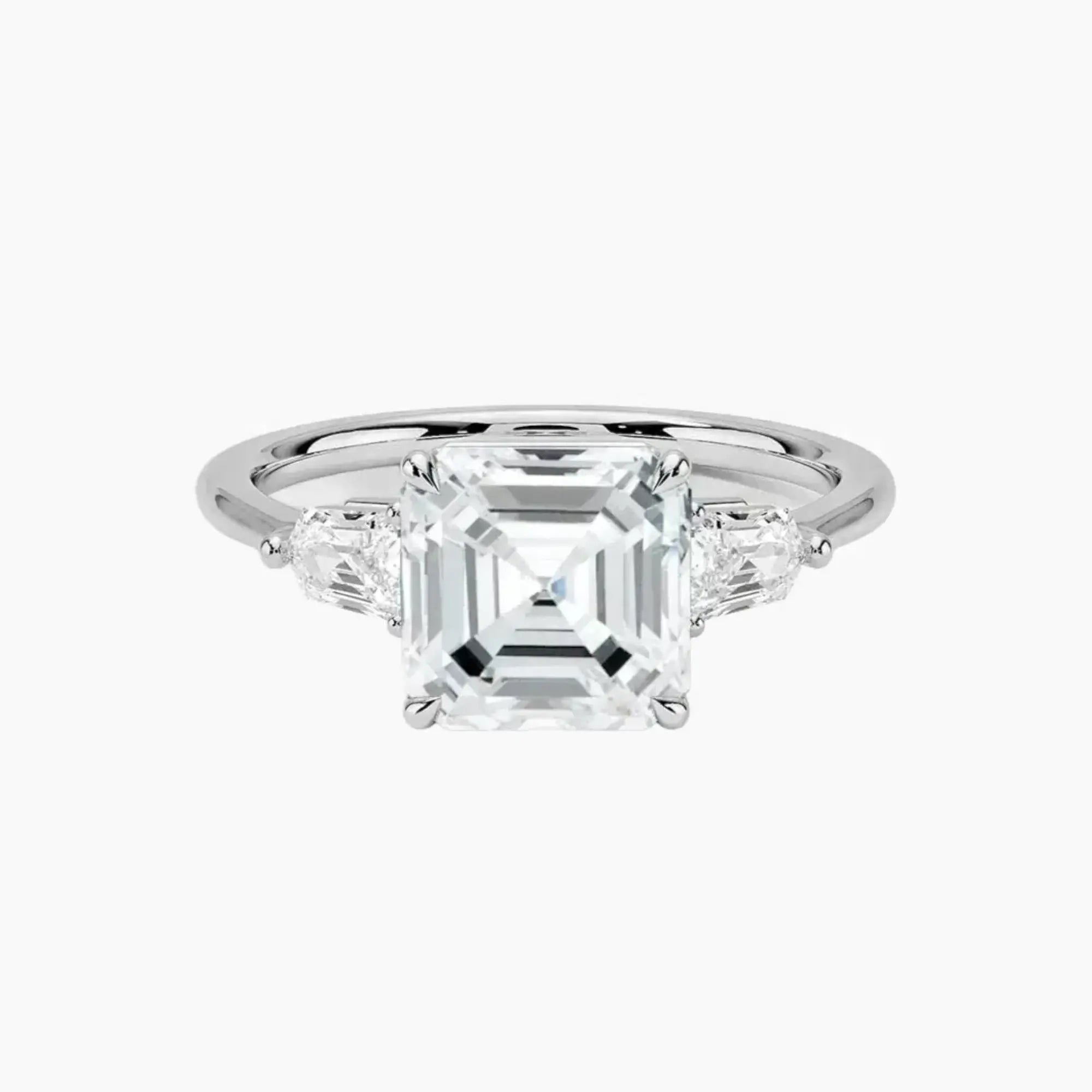 OBSER543 - Thalassa Three Stone Asscher engagement ring setting view 1