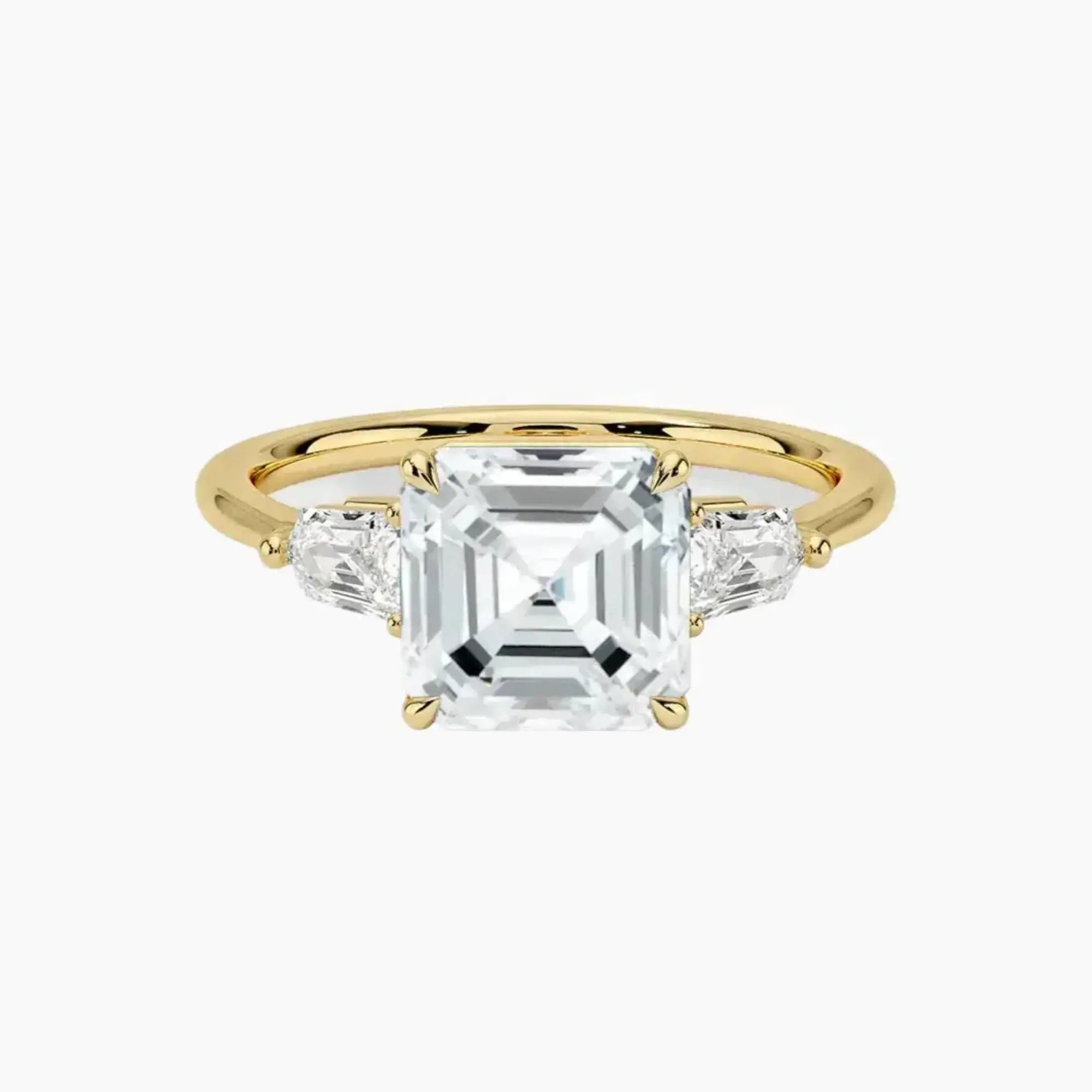 OBSER543 - Thalassa Three Stone Asscher engagement ring setting view 7