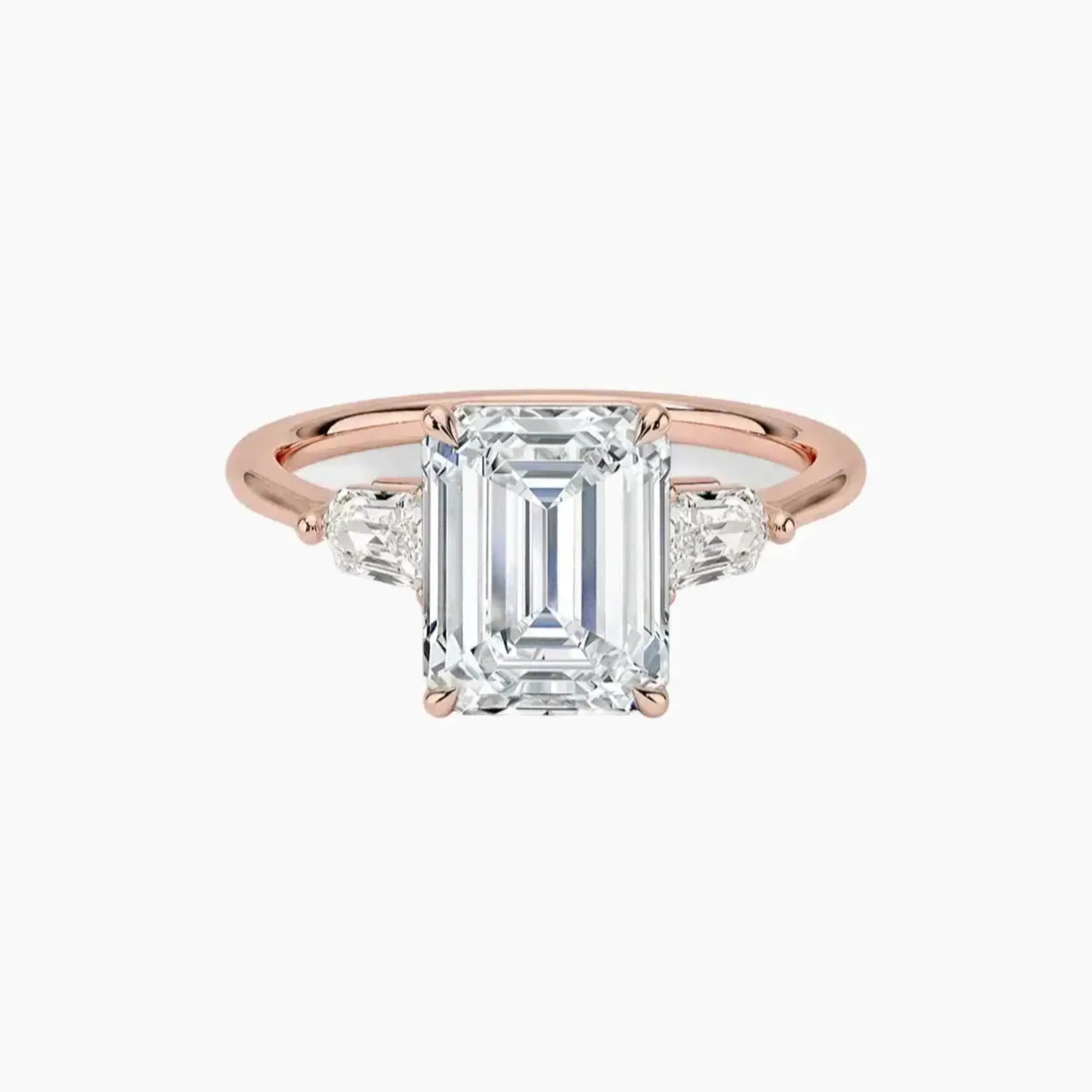 OBSER545 - Thalassa Three Stone Emerald engagement ring setting view 4