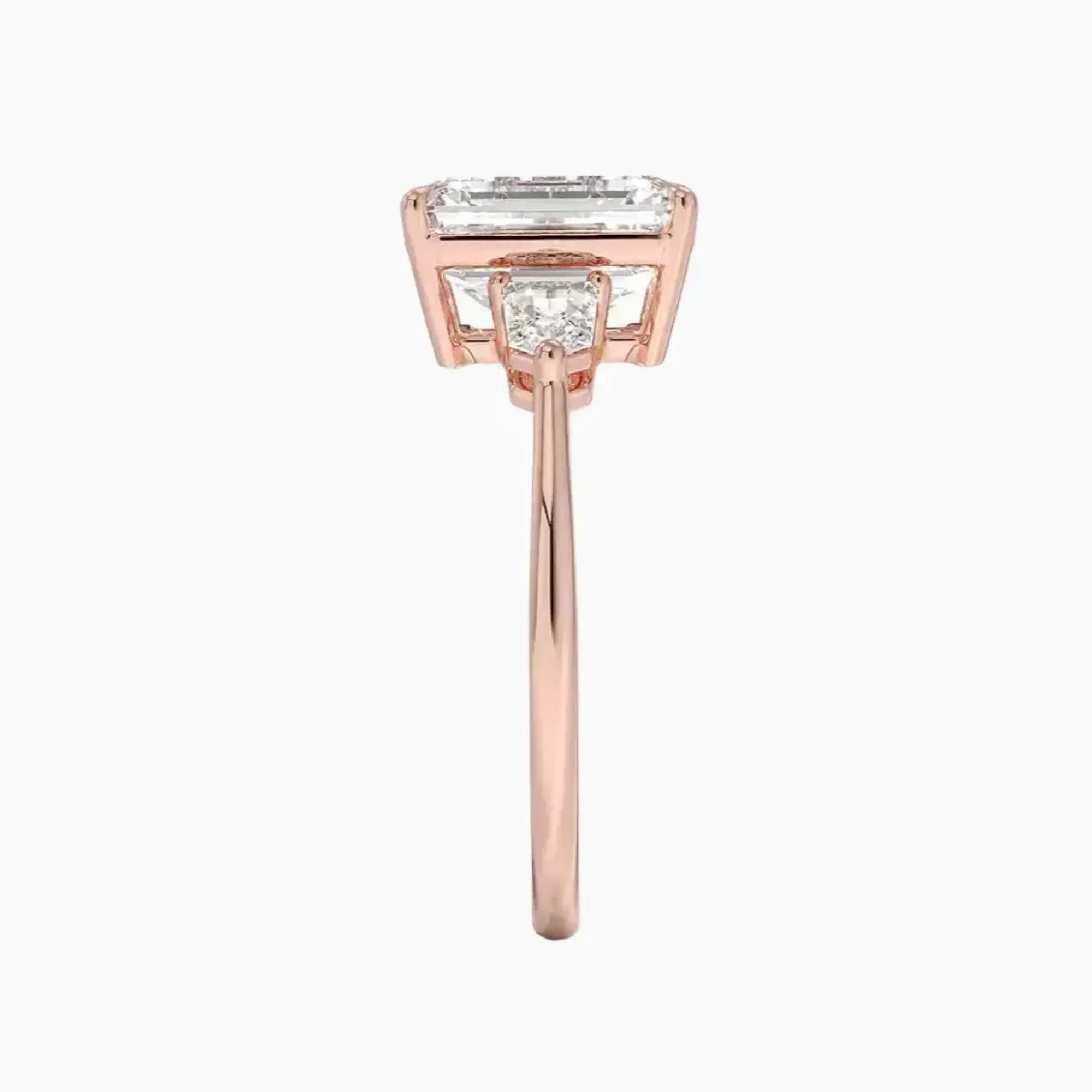 OBSER545 - Thalassa Three Stone Emerald engagement ring setting view 6