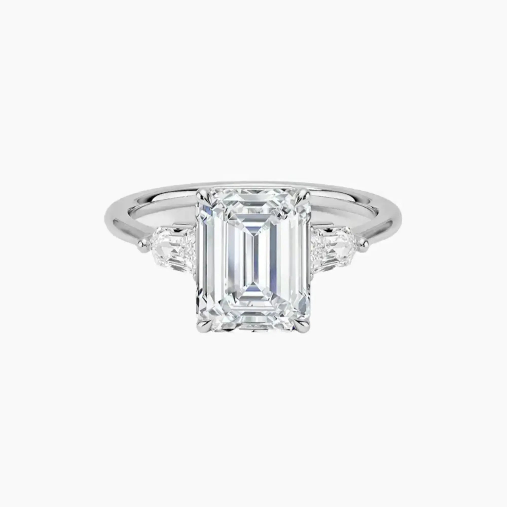 OBSER545 - Thalassa Three Stone Emerald engagement ring setting view 1