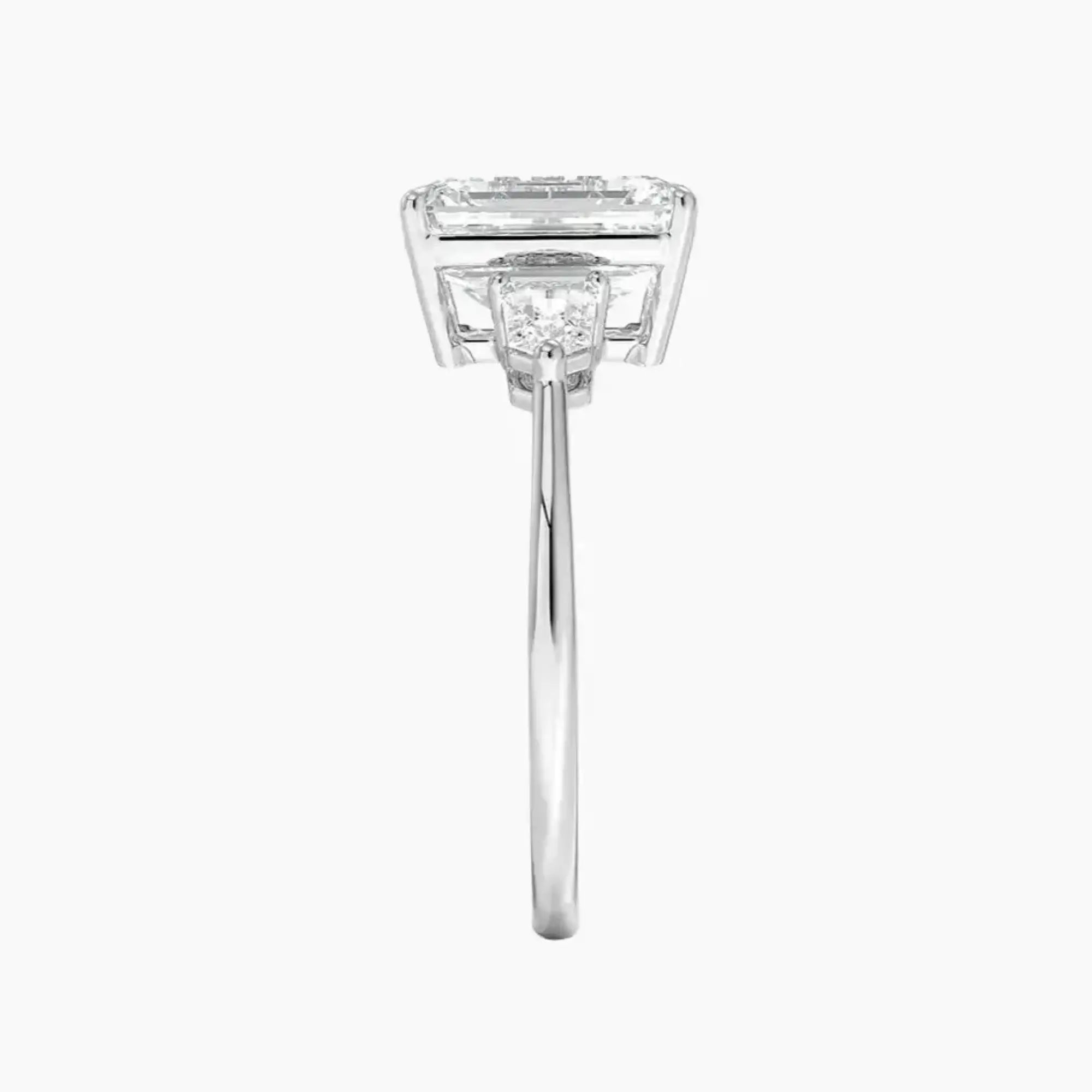 OBSER545 - Thalassa Three Stone Emerald engagement ring setting view 3