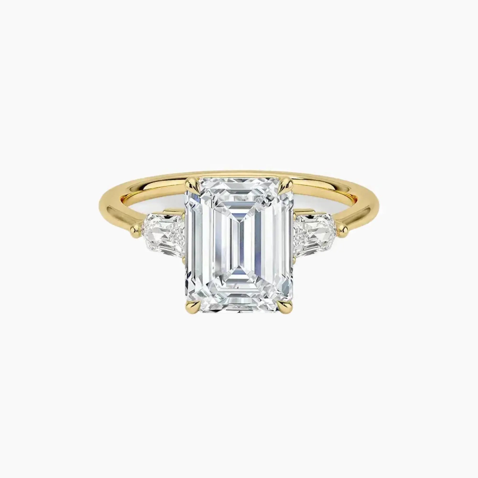 OBSER545 - Thalassa Three Stone Emerald engagement ring setting view 7