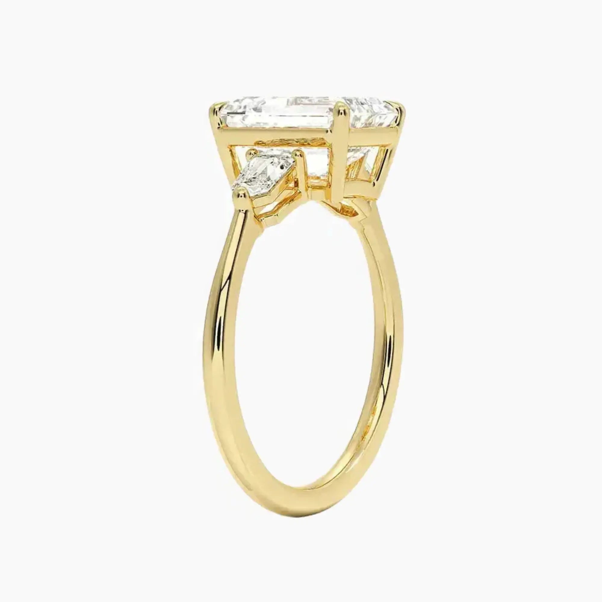 OBSER545 - Thalassa Three Stone Emerald engagement ring setting view 8