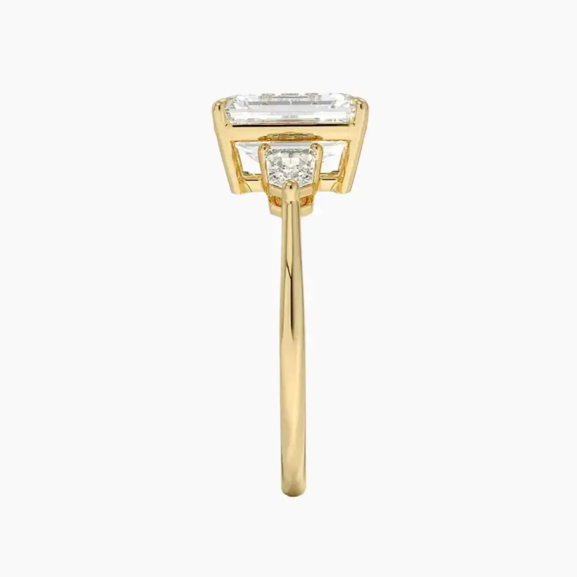 OBSER545 - Thalassa Three Stone Emerald engagement ring setting view 9