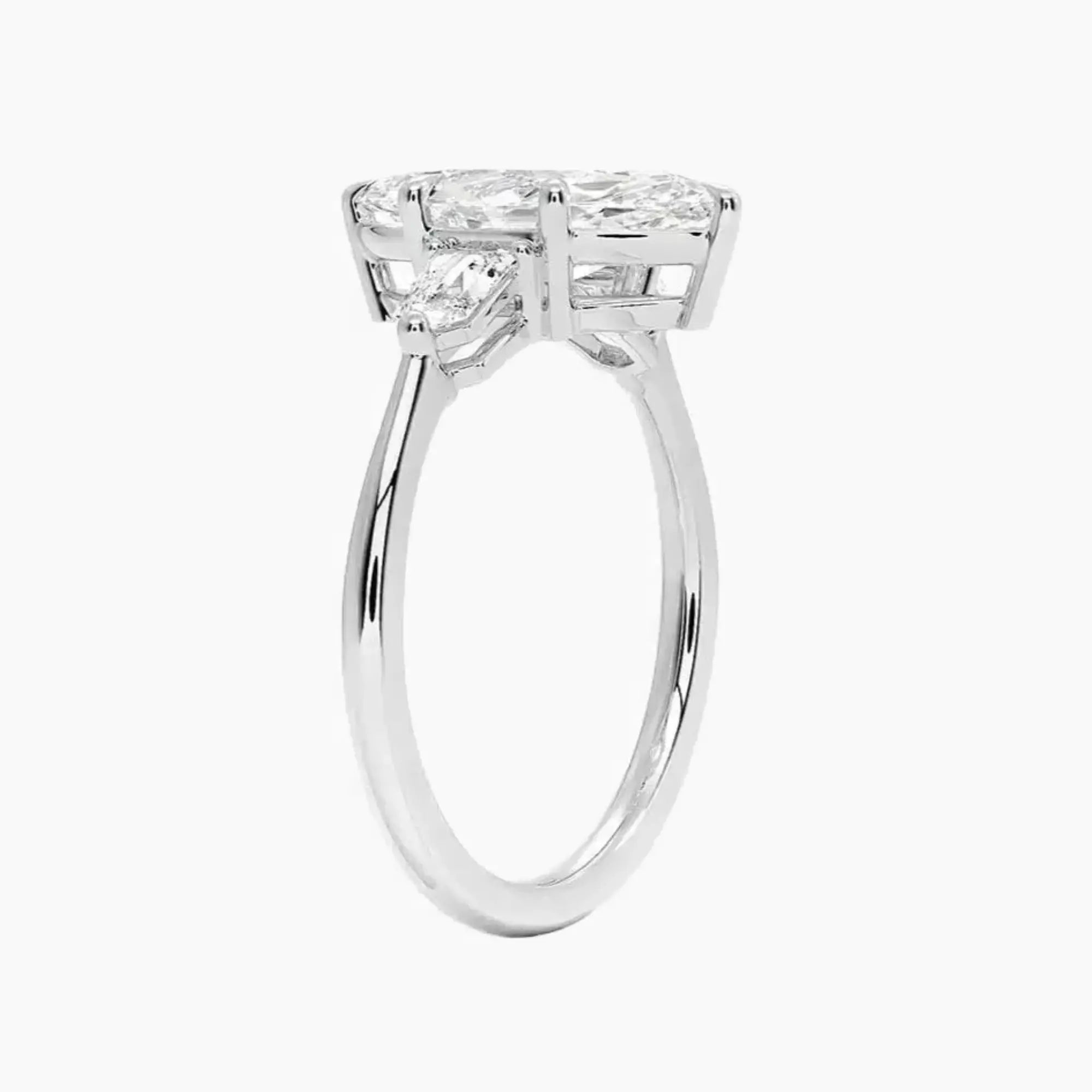 OBSER544 - Thalassa Three Stone Marquise engagement ring setting view 2