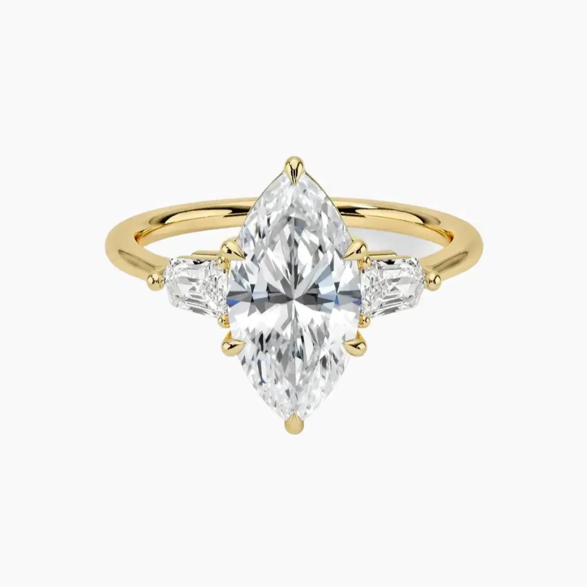 OBSER544 - Thalassa Three Stone Marquise engagement ring setting view 7
