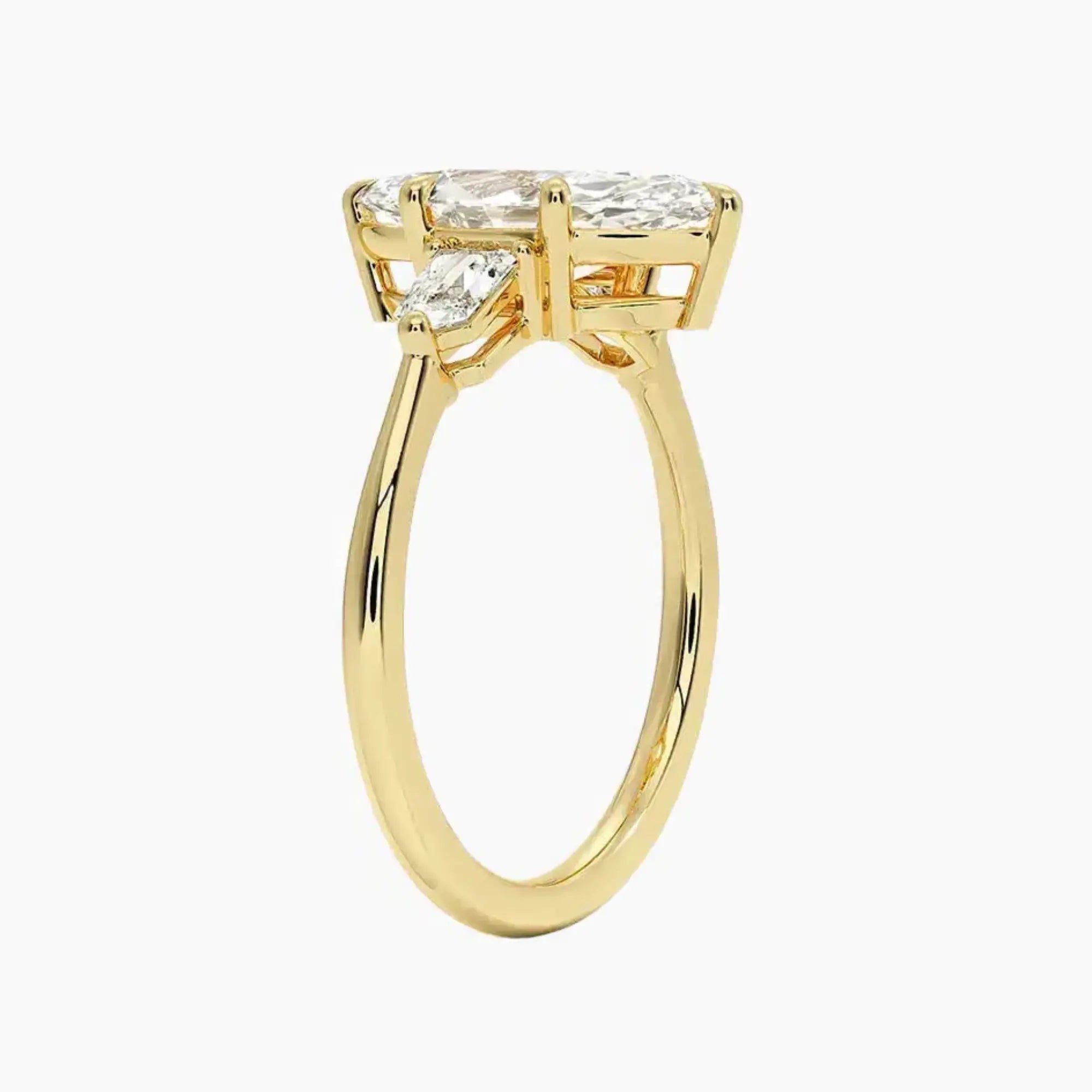 OBSER544 - Thalassa Three Stone Marquise engagement ring setting view 8