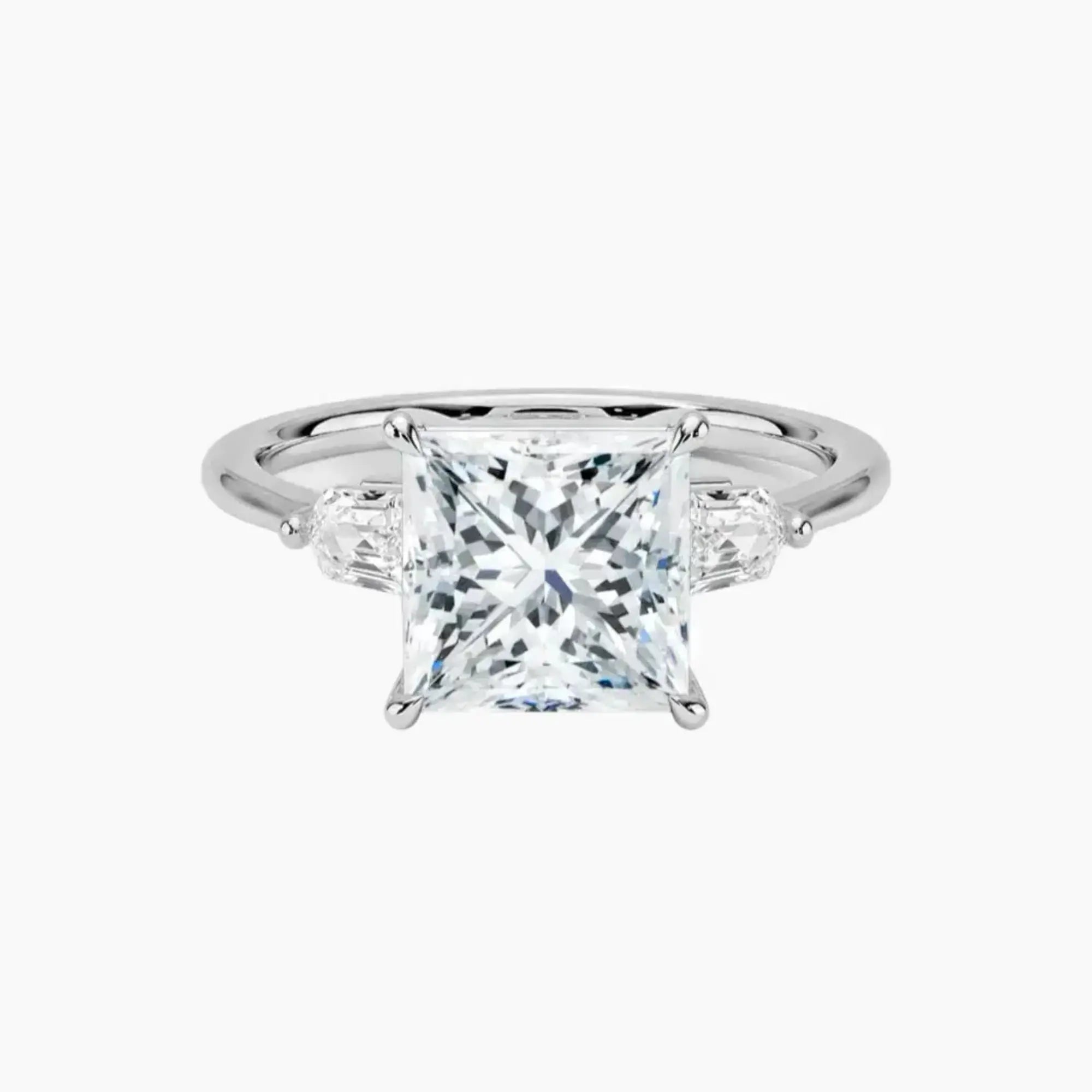 OBSER546 - Thalassa Three Stone Princess engagement ring setting view 1