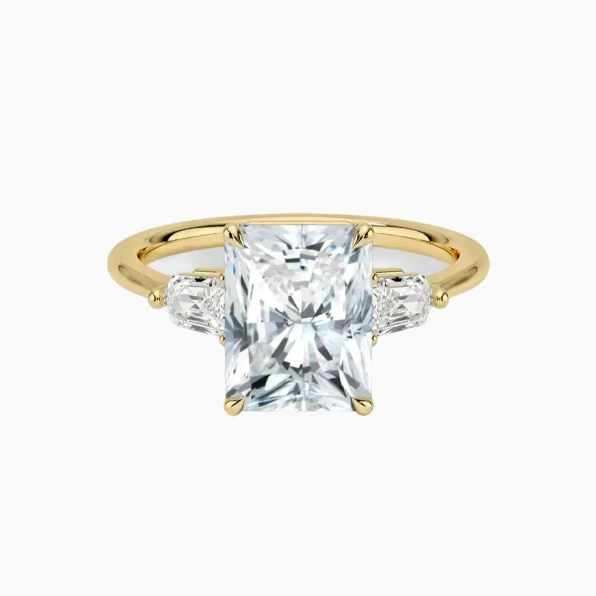 OBSER542 - Thalassa Three Stone Radiant engagement ring setting view 7