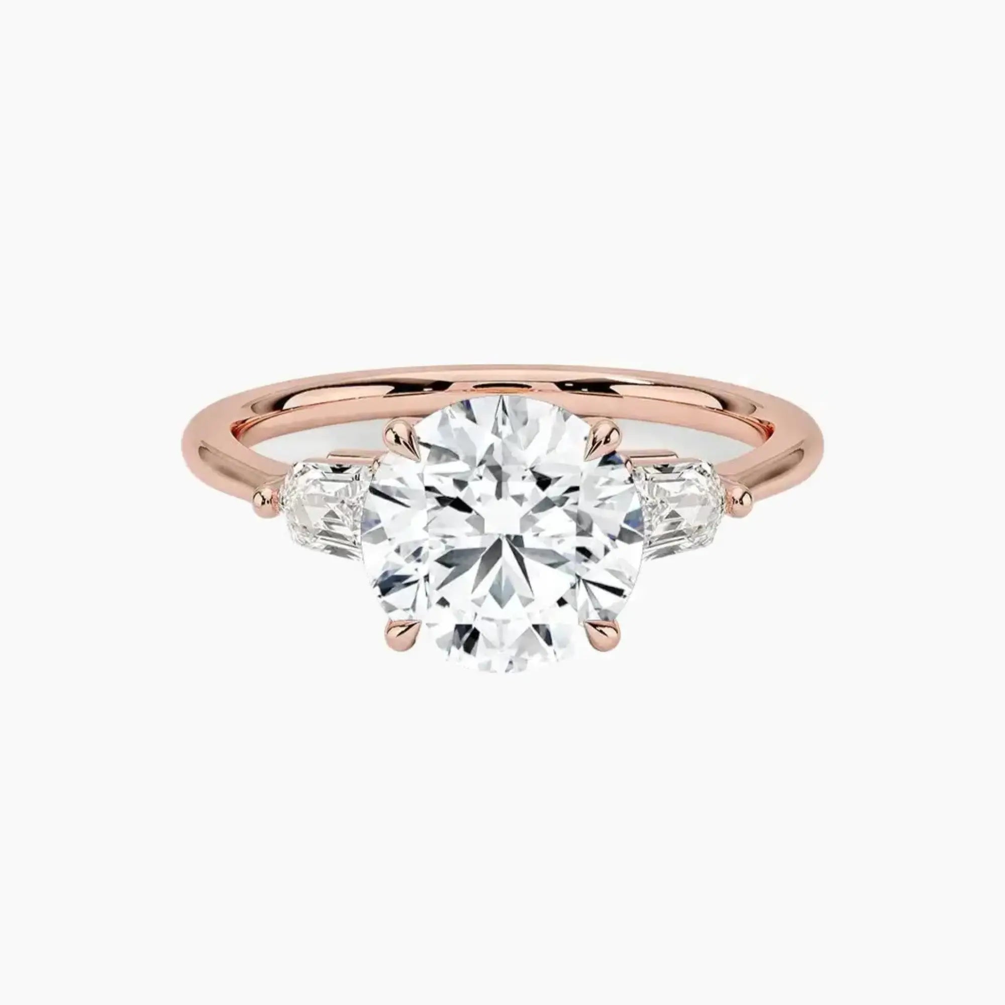 OBSER550 - Thalassa Three Stone Round engagement ring setting view 4