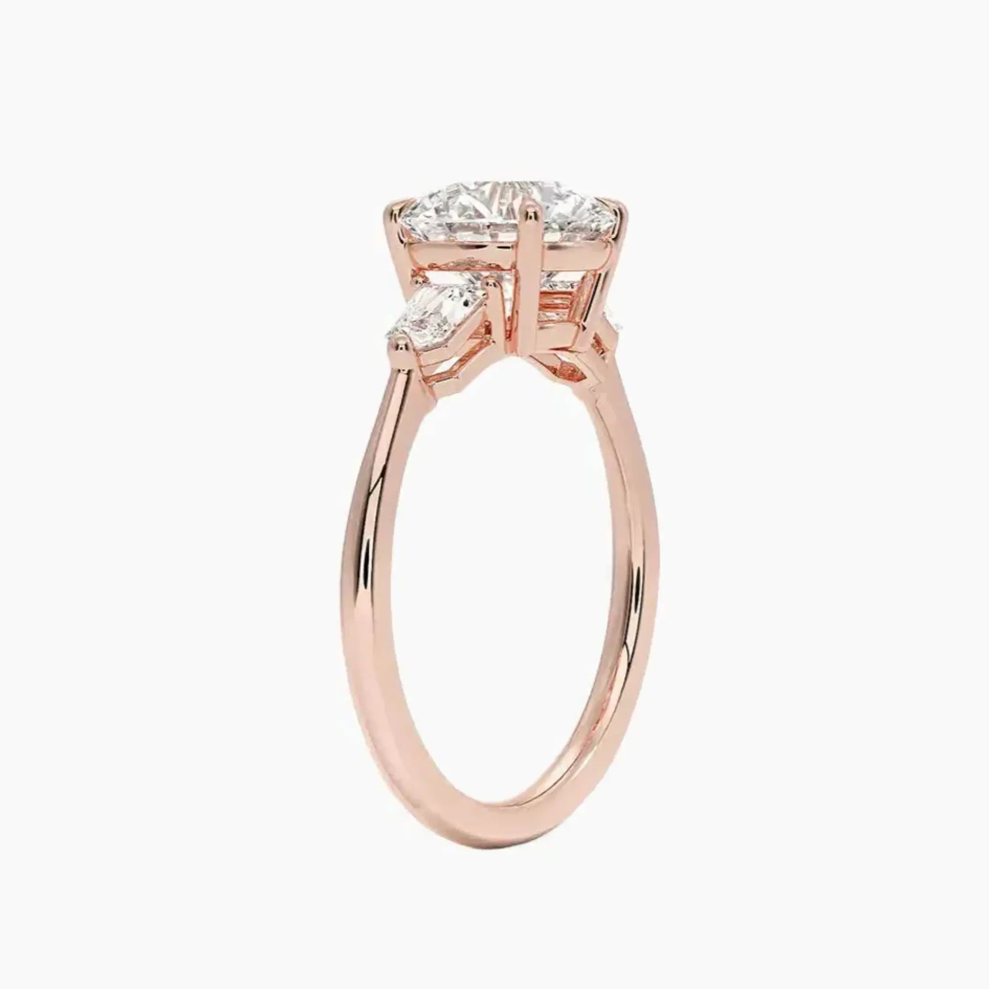 OBSER550 - Thalassa Three Stone Round engagement ring setting view 5