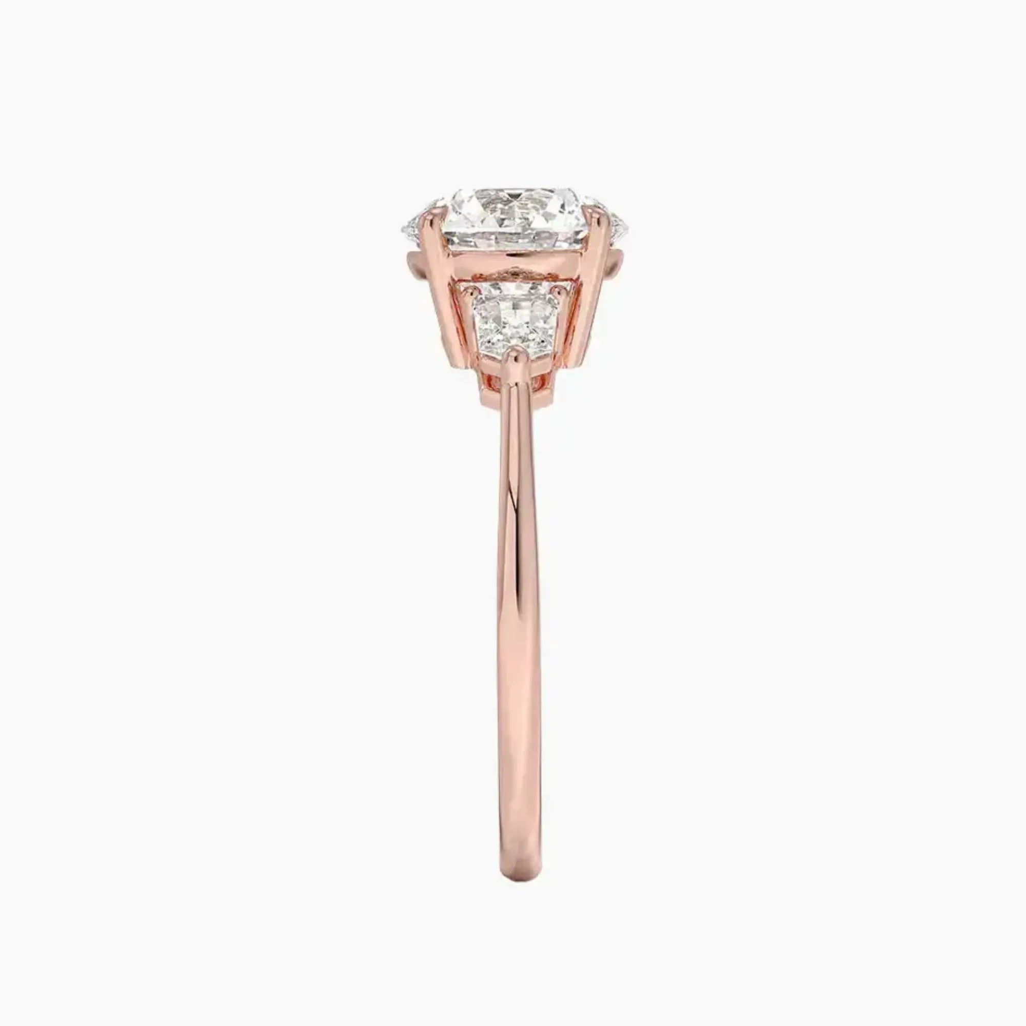 OBSER550 - Thalassa Three Stone Round engagement ring setting view 6