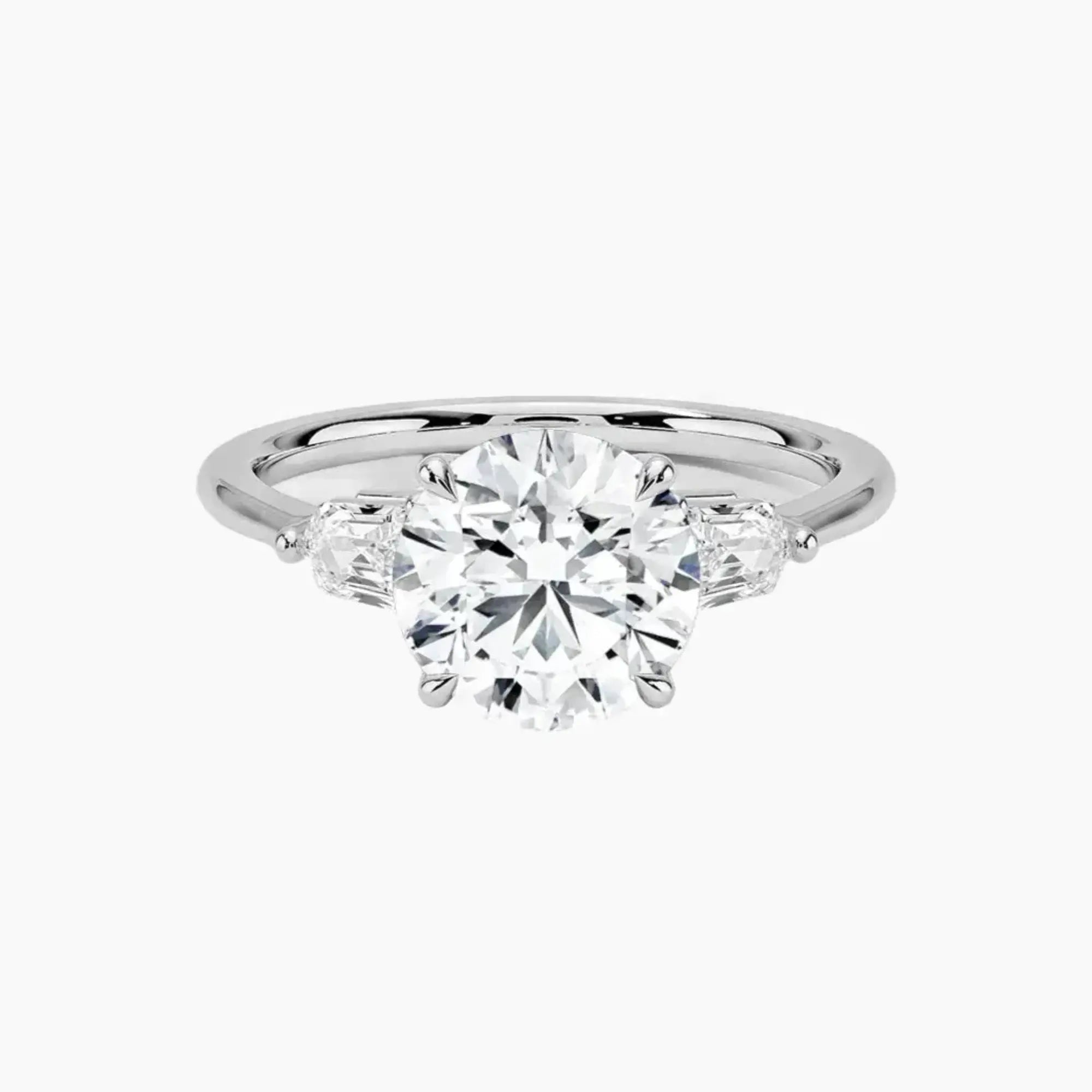 OBSER550 - Thalassa Three Stone Round engagement ring setting view 1