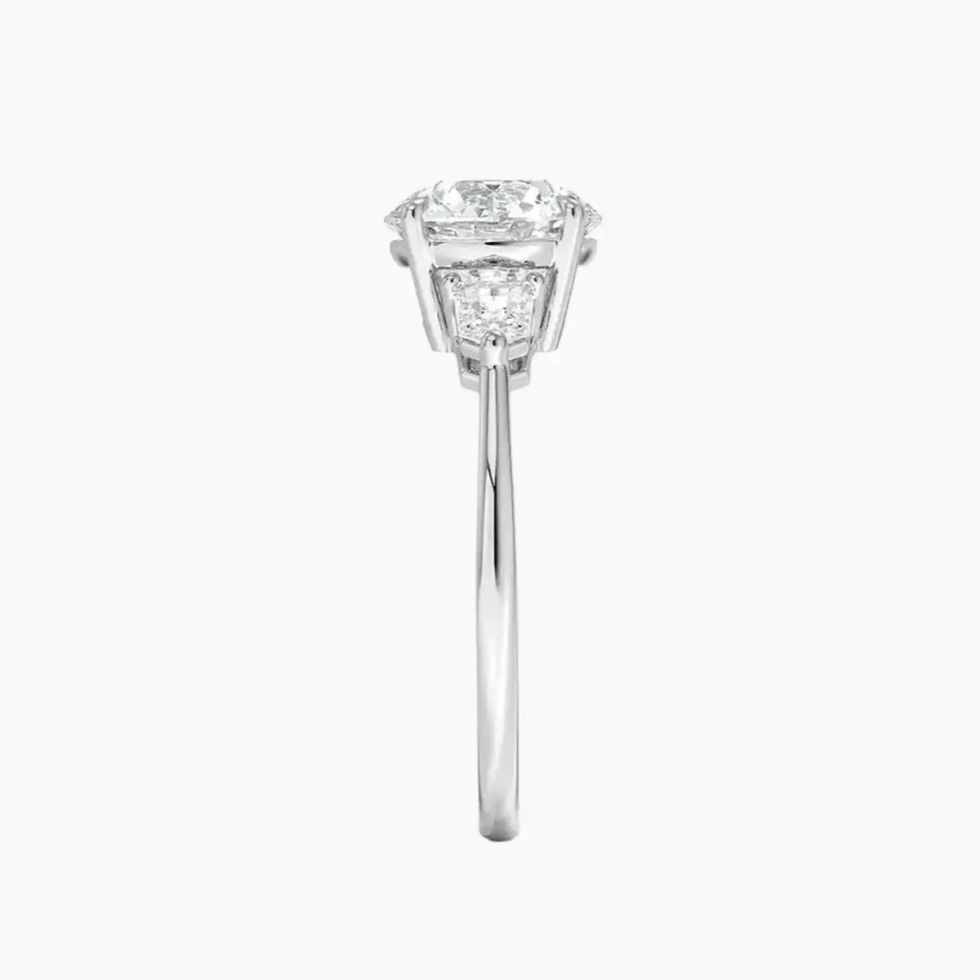OBSER550 - Thalassa Three Stone Round engagement ring setting view 3