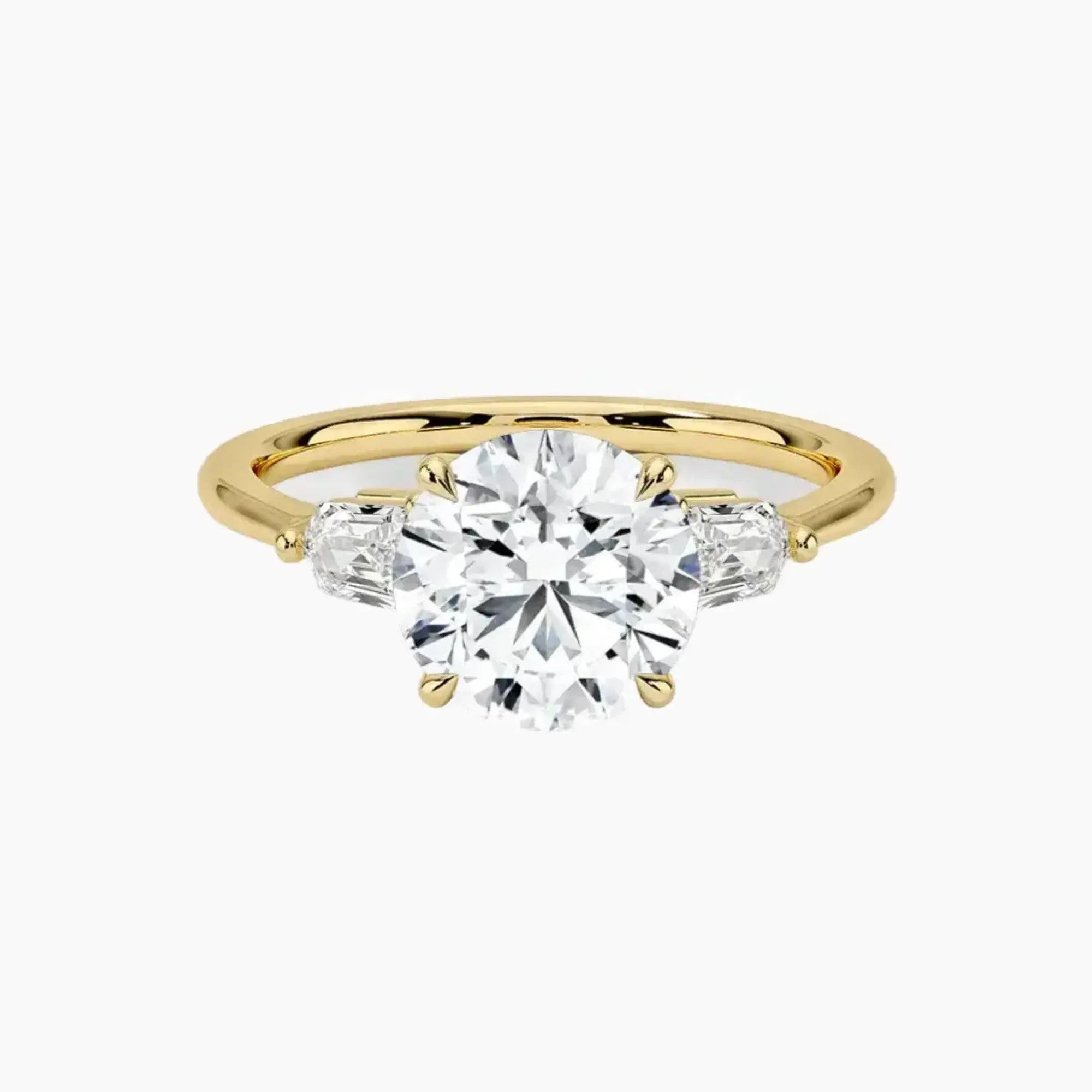 OBSER550 - Thalassa Three Stone Round engagement ring setting view 7