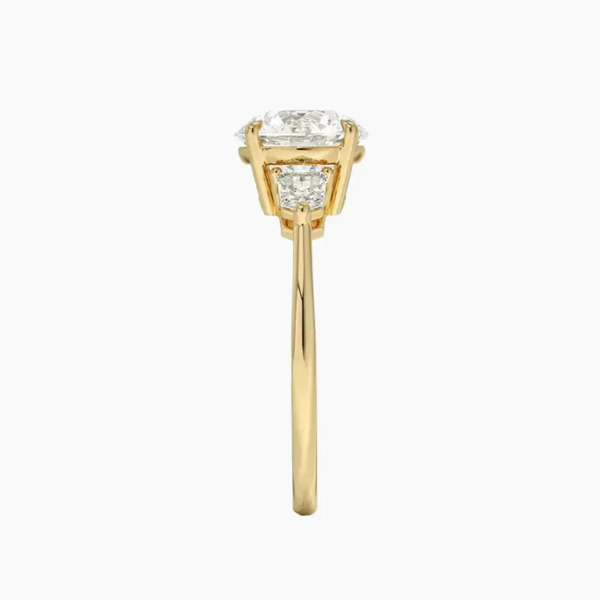 OBSER550 - Thalassa Three Stone Round engagement ring setting view 9
