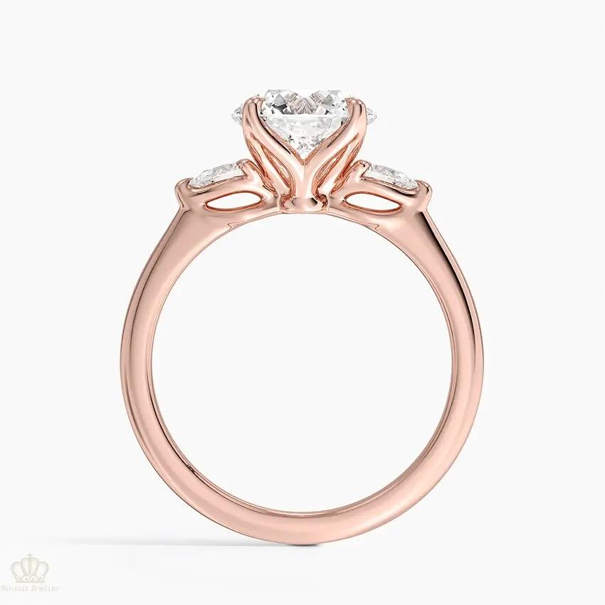 Petite Fleur Three Stone Diamond Engagement Ring [Setting Only] - EC127 CHARLISA™