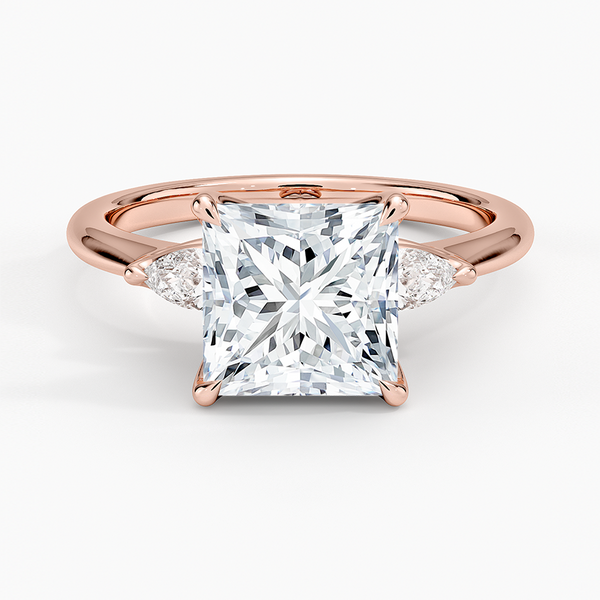 Petite Fleur Three Stone Diamond Engagement Ring [Setting Only] - EC127Pr