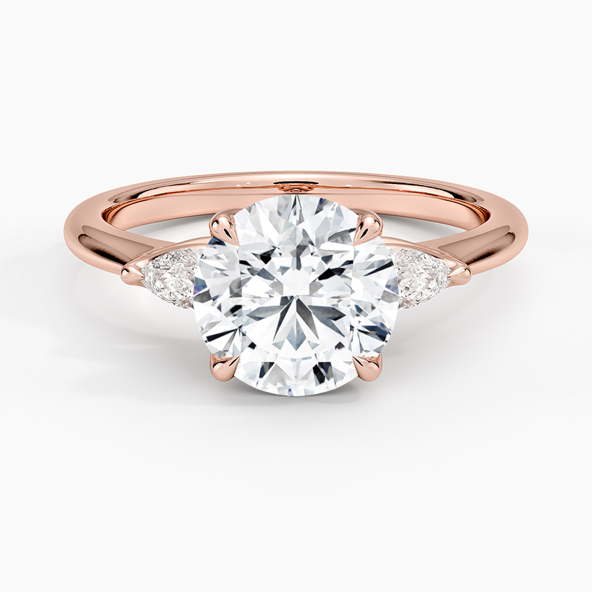 Petite Fleur Three Stone Diamond Engagement Ring [Setting Only] - EC127 CHARLISA™