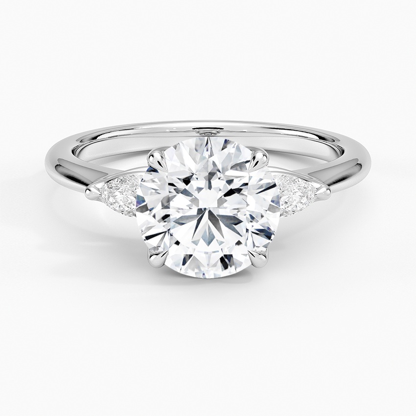 Petite Fleur Three Stone Diamond Engagement Ring [Setting Only] - EC127 CHARLISA™