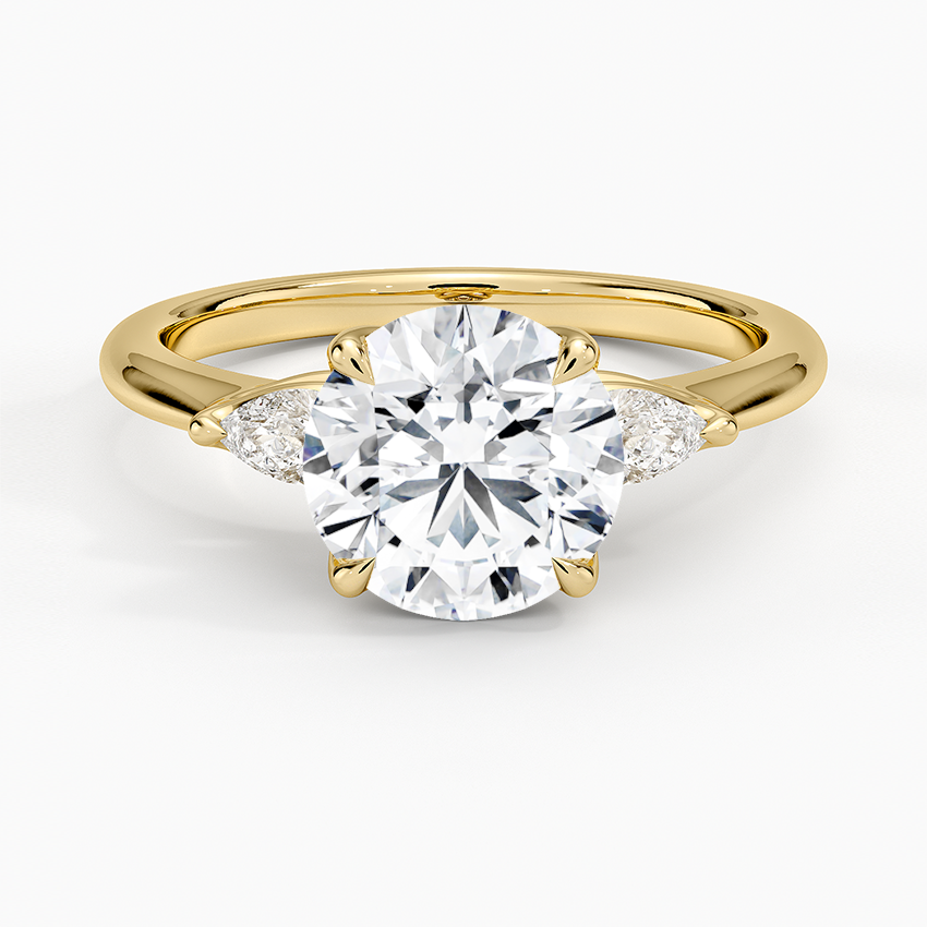 Petite Fleur Three Stone Diamond Engagement Ring [Setting Only] - EC127 CHARLISA™