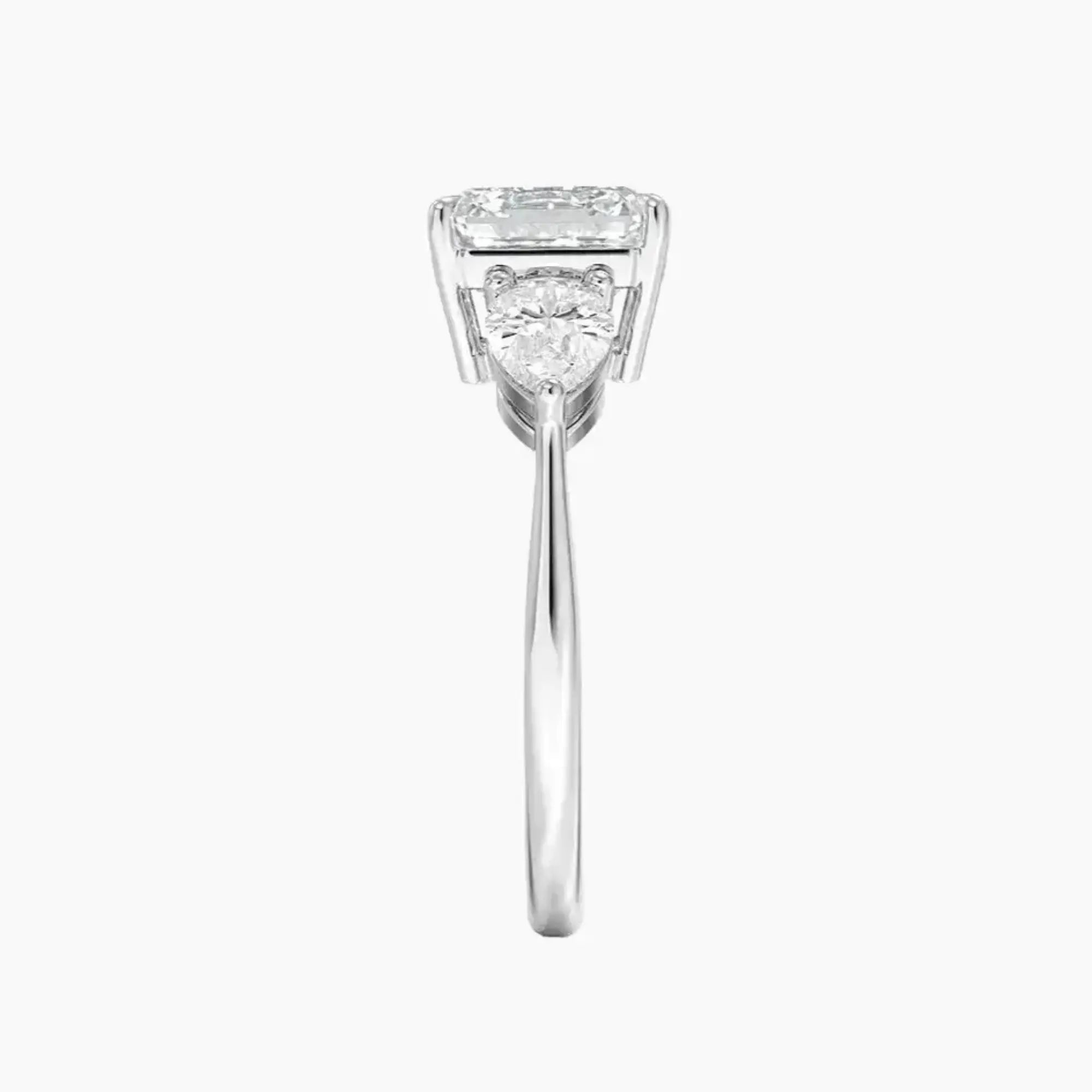 OBSER640 - Calliope Three Stone Asscher engagement ring setting view 3