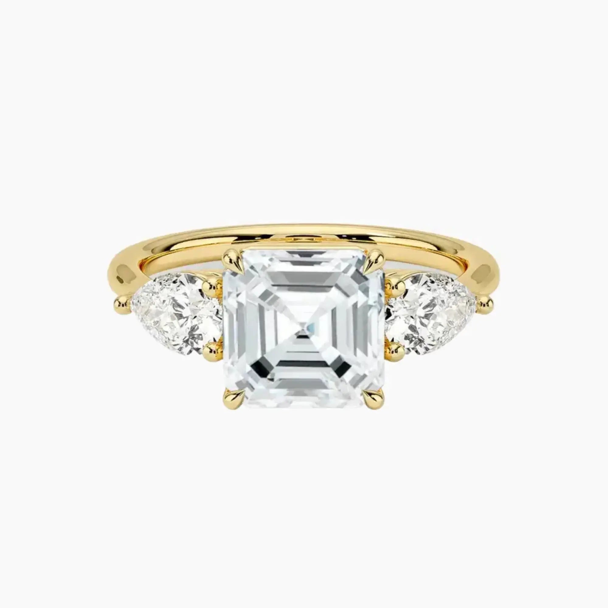 OBSER640 - Calliope Three Stone Asscher engagement ring setting view 7
