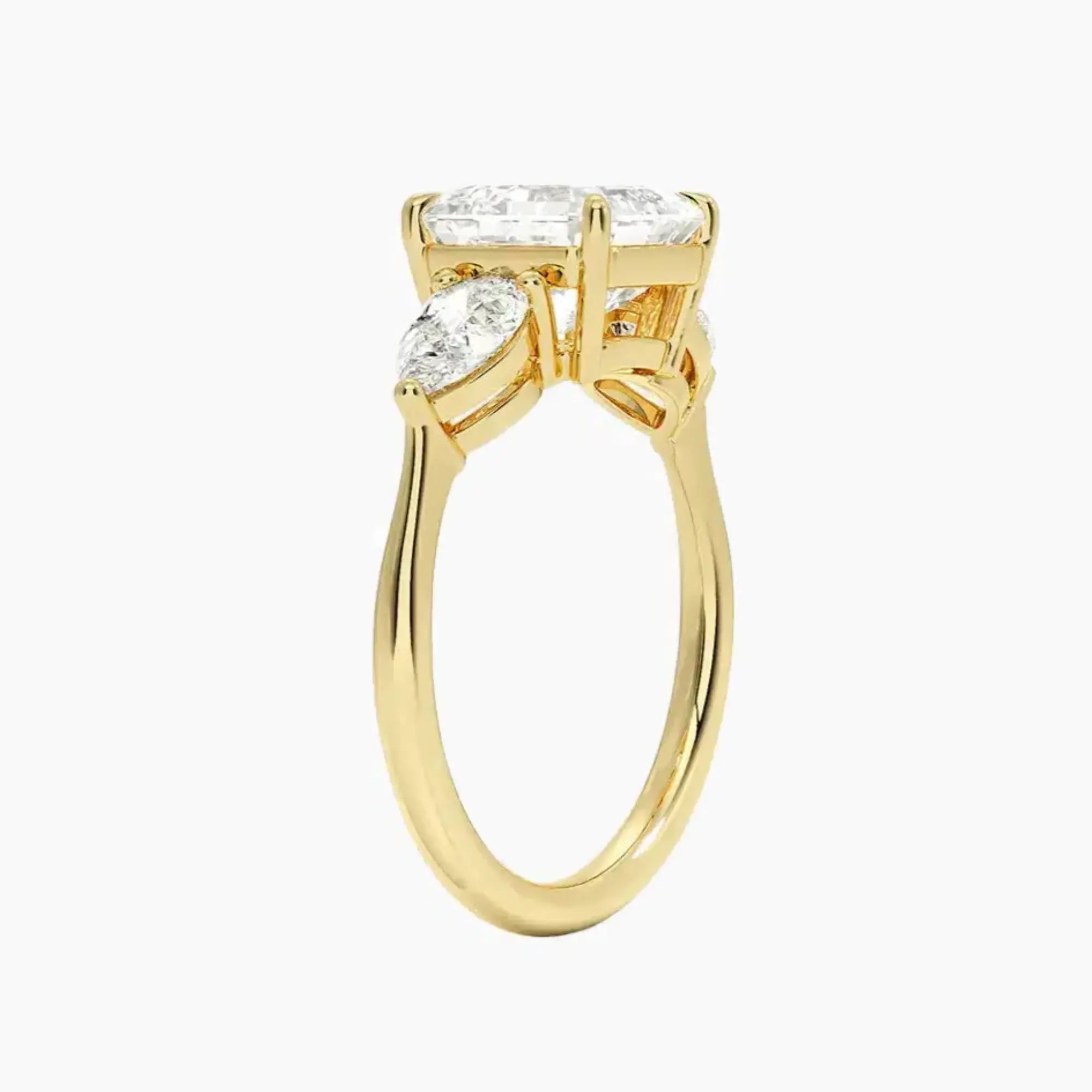 OBSER640 - Calliope Three Stone Asscher engagement ring setting view 8