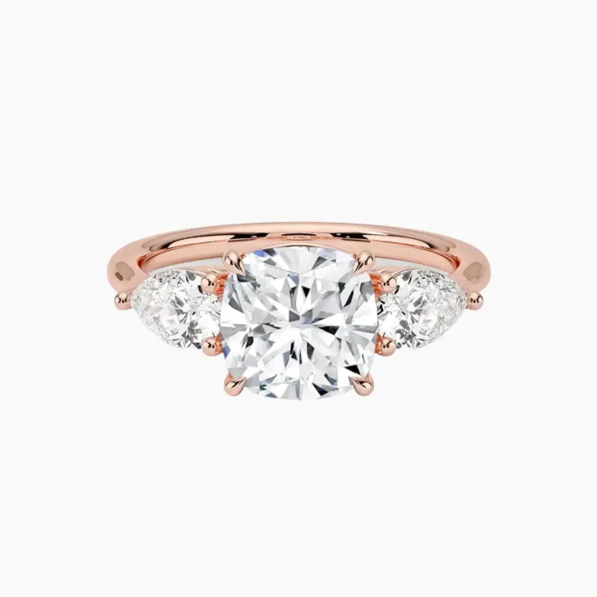 OBSER644 - Calliope Three Stone Cushion engagement ring setting view 4