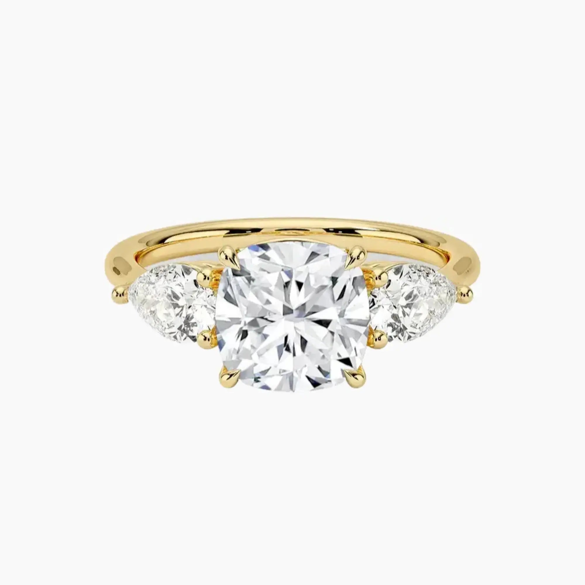 OBSER644 - Calliope Three Stone Cushion engagement ring setting view 7