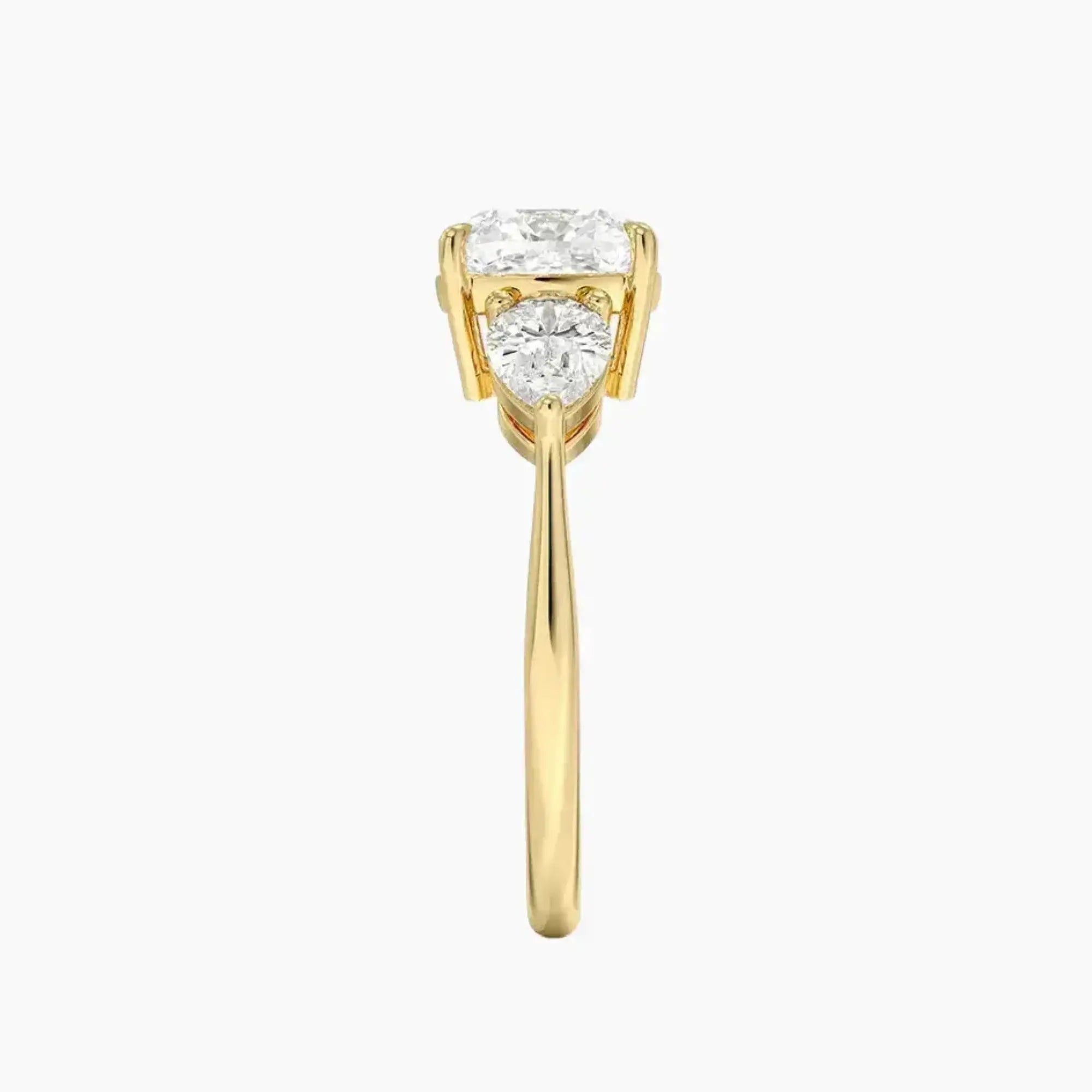 OBSER644 - Calliope Three Stone Cushion engagement ring setting view 9