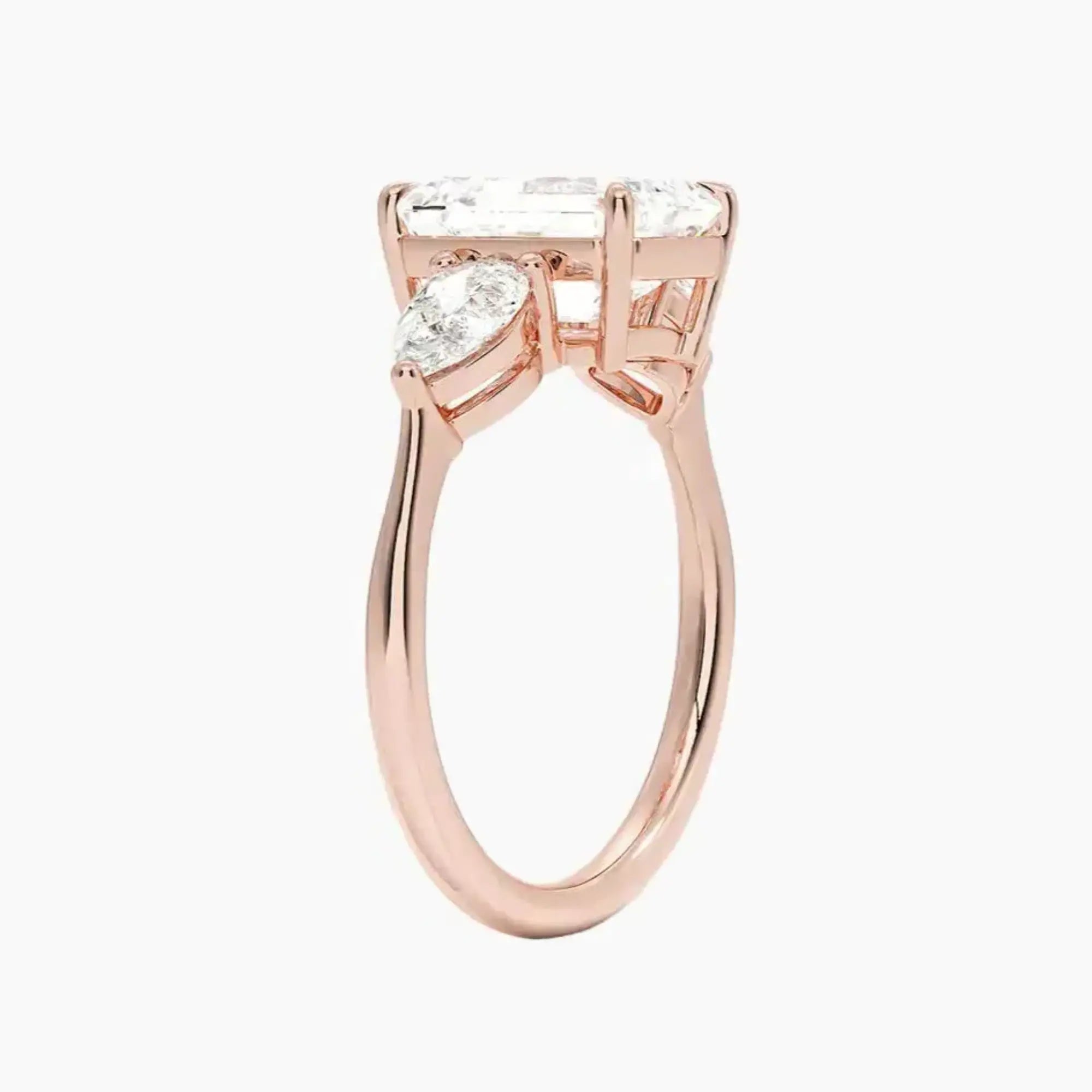 OBSER641 - Calliope Three Stone Emerald engagement ring setting view 5