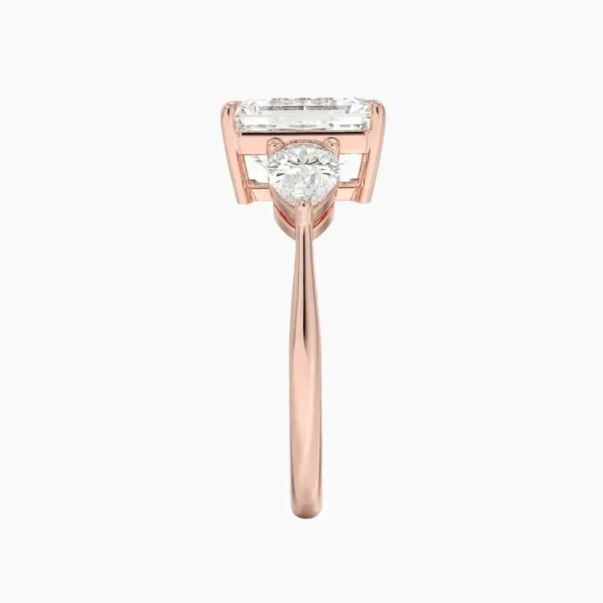 OBSER641 - Calliope Three Stone Emerald engagement ring setting view 6