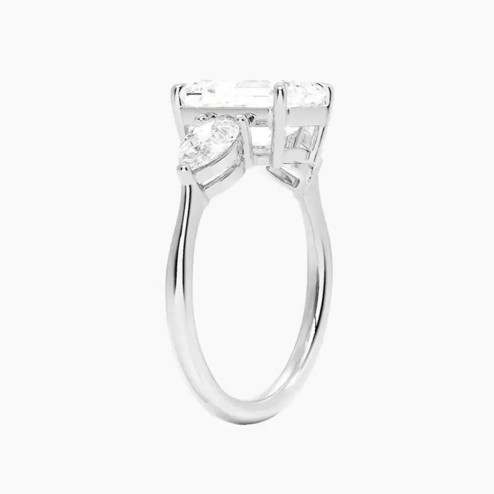 OBSER641 - Calliope Three Stone Emerald engagement ring setting view 2