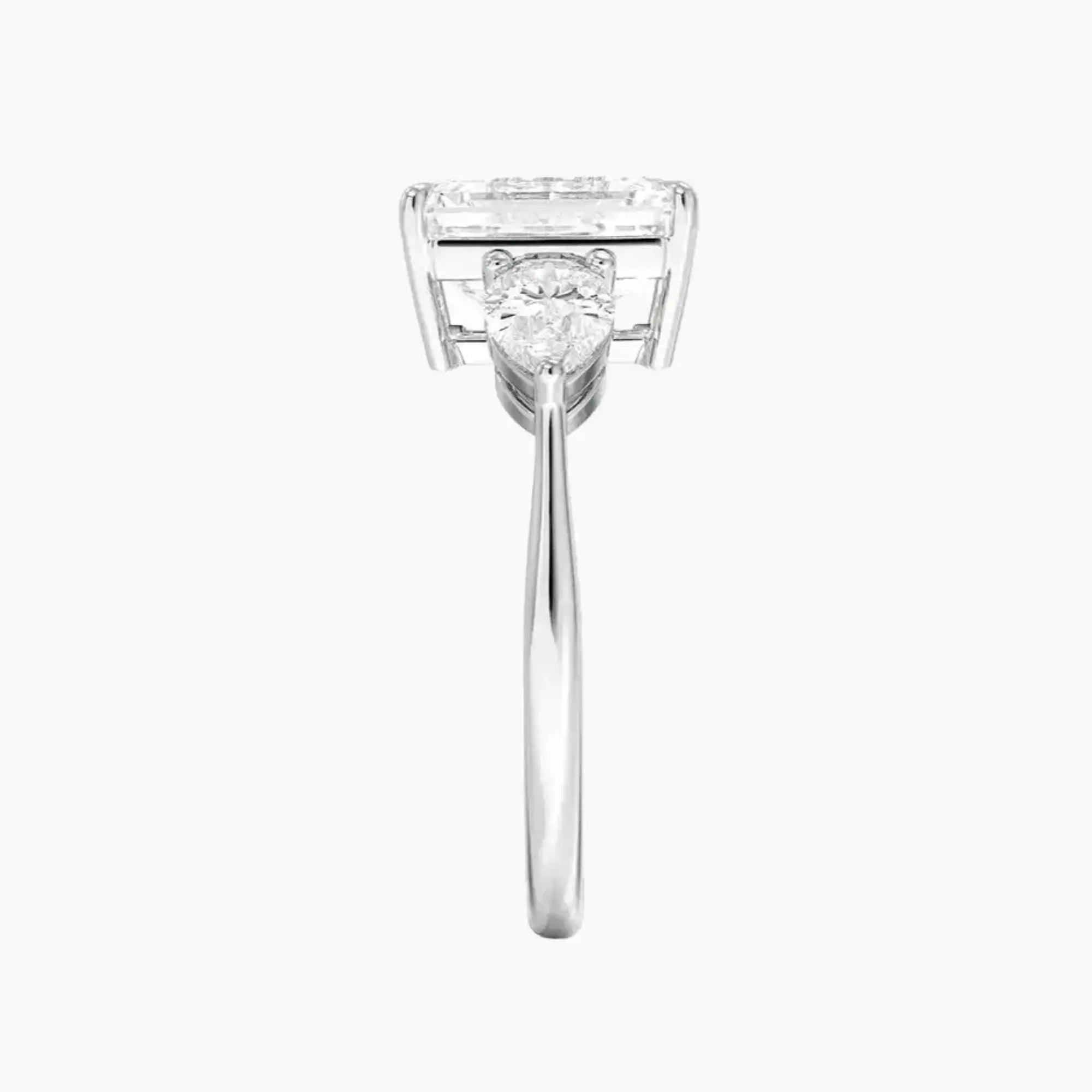 OBSER641 - Calliope Three Stone Emerald engagement ring setting view 3