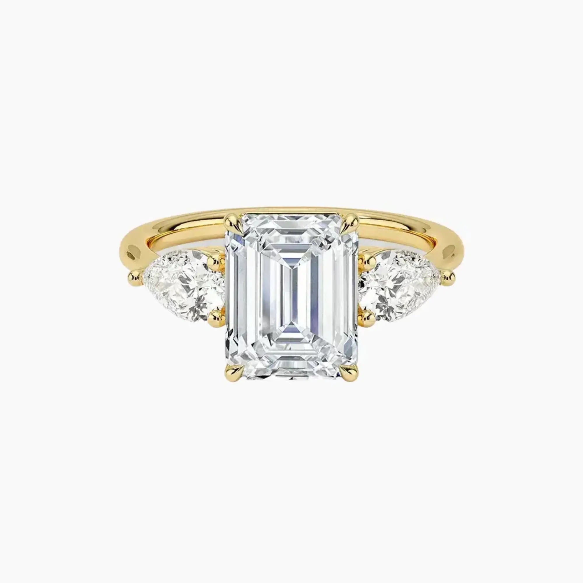 OBSER641 - Calliope Three Stone Emerald engagement ring setting view 7