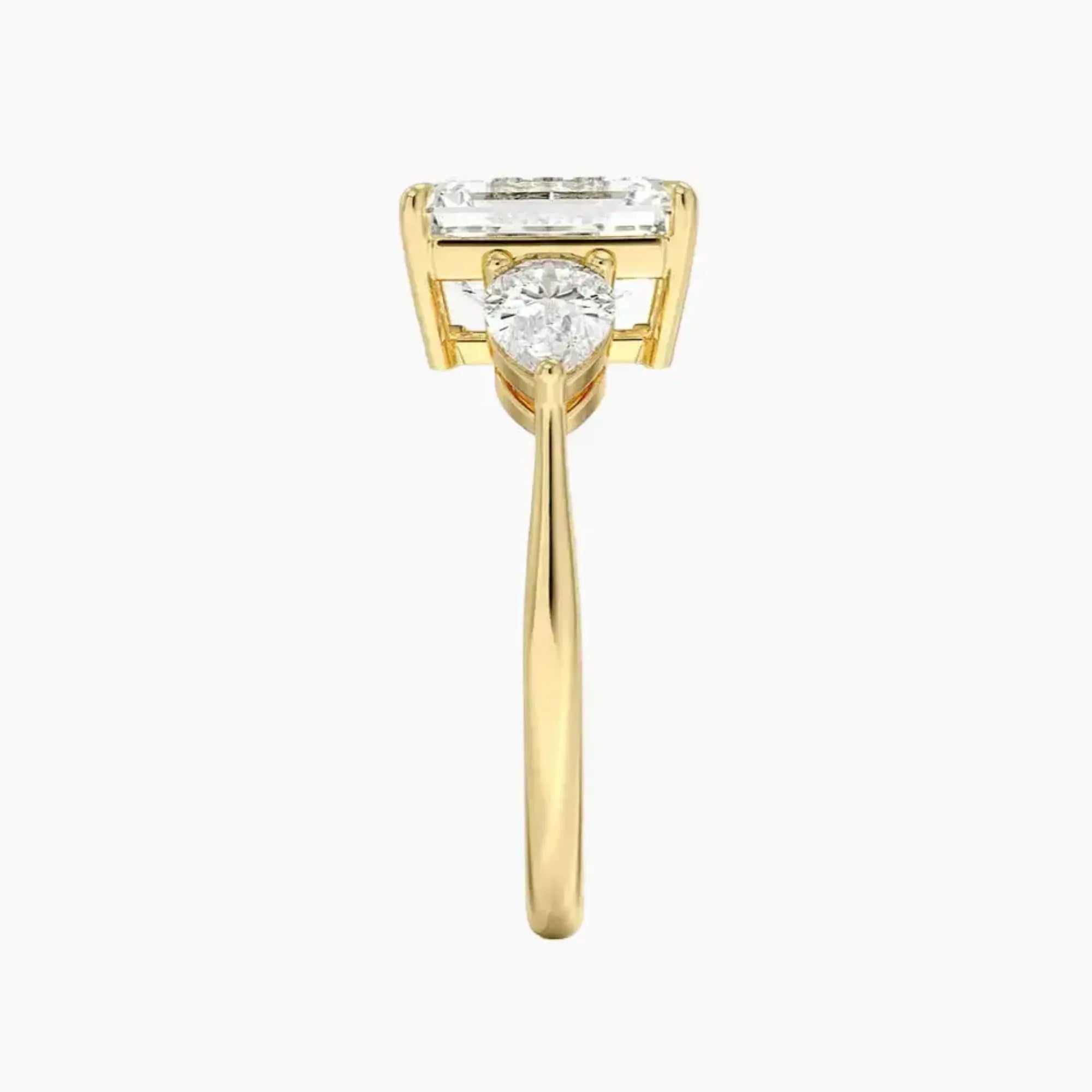 OBSER641 - Calliope Three Stone Emerald engagement ring setting view 9